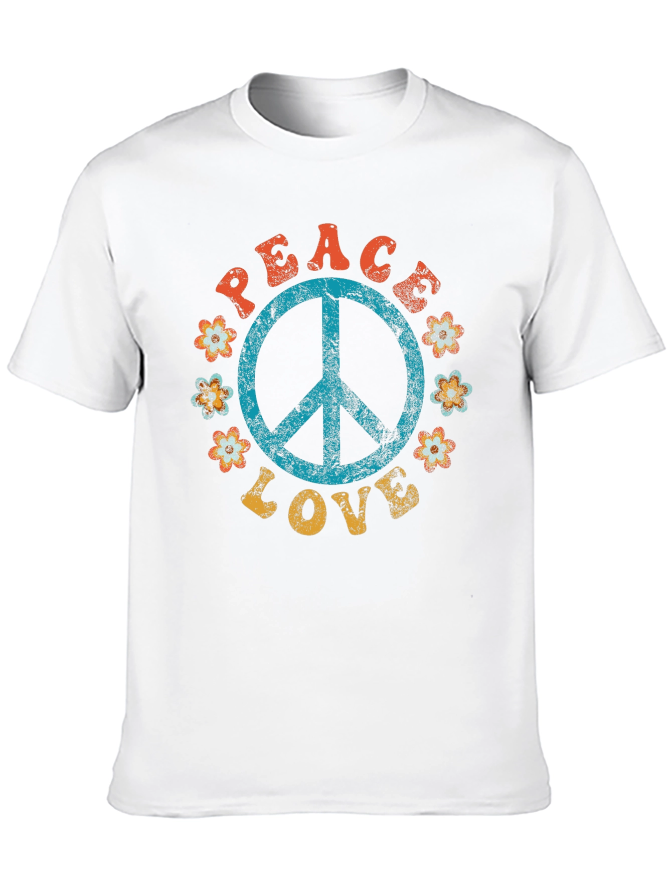 Black Peace & Love Retro T-Shirt view 10