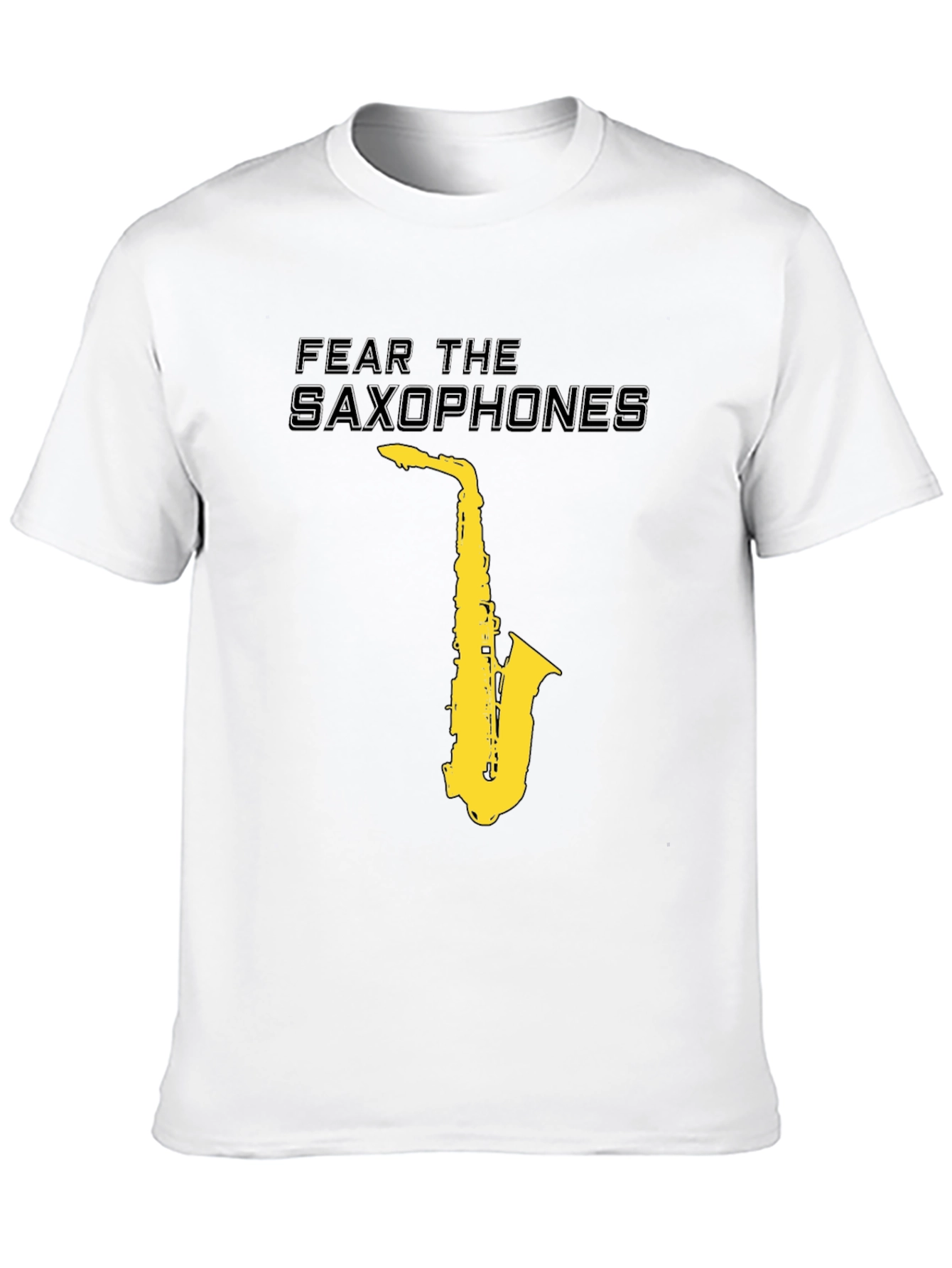 Black Fear the Saxophones Graphic Black T-Shirt view 10