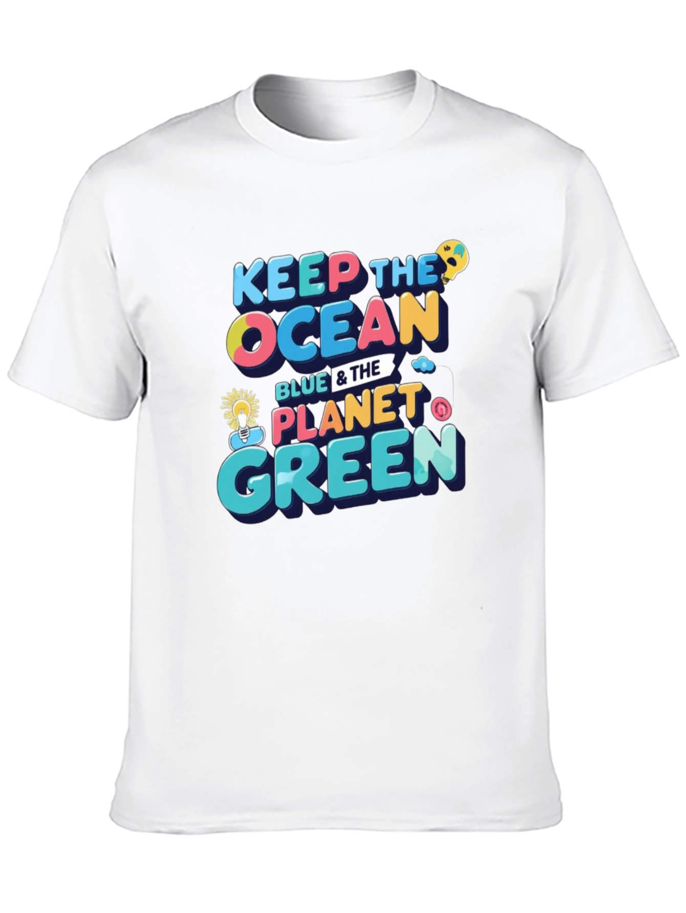 Black Keep the Ocean Blue & the Planet Green Black T-Shirt view 10
