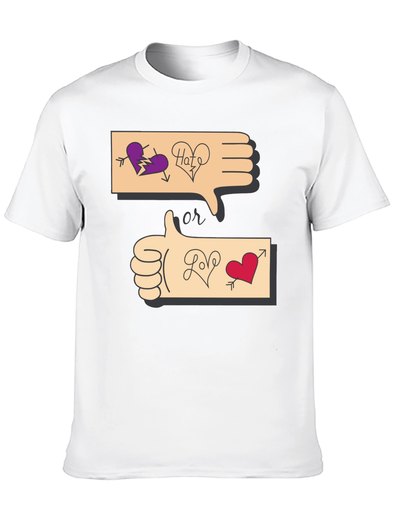Black Love or Hate Graphic T-Shirt view 10