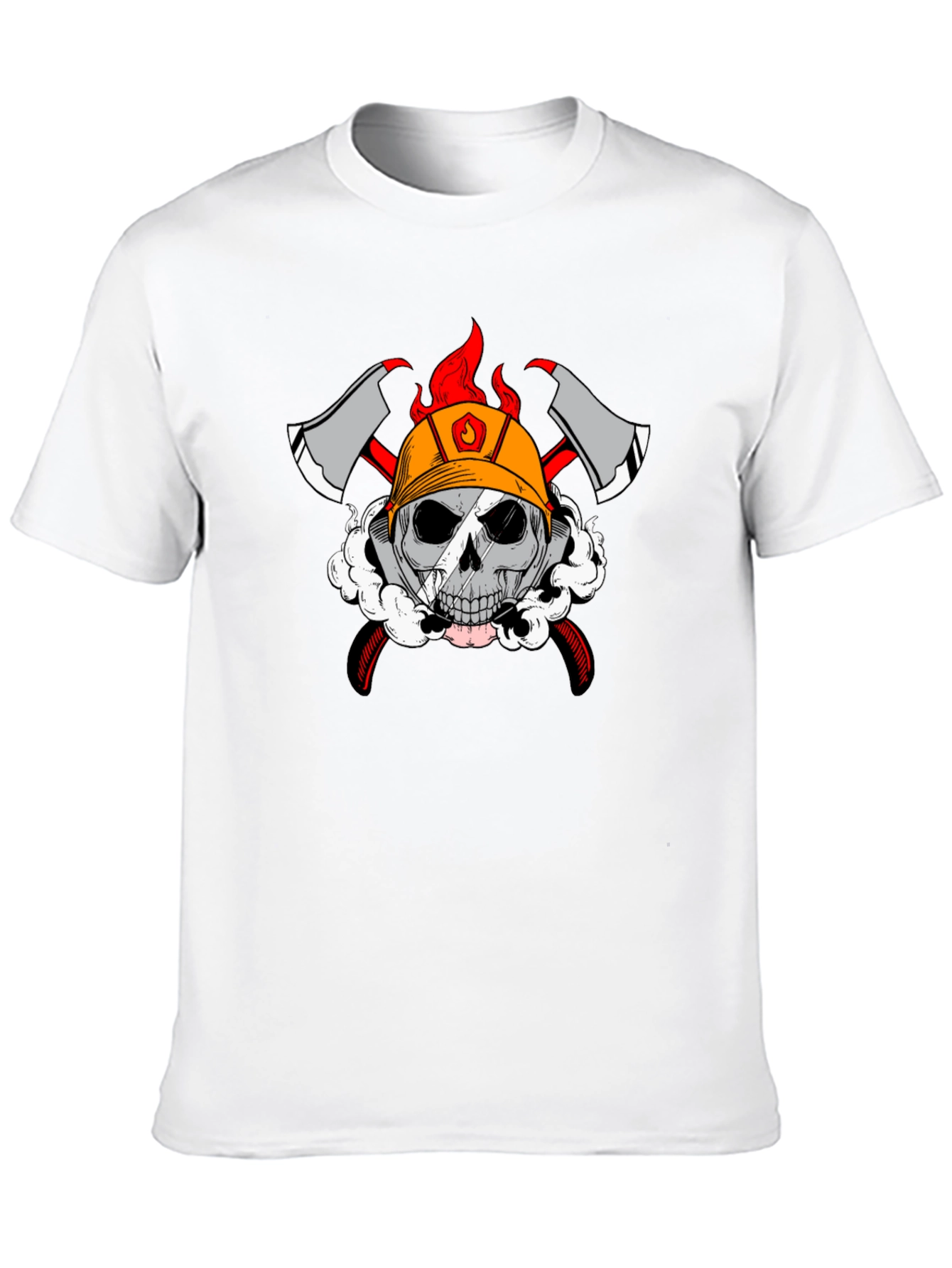 Black Firefighter Skull Graphic T-Shirt view 10