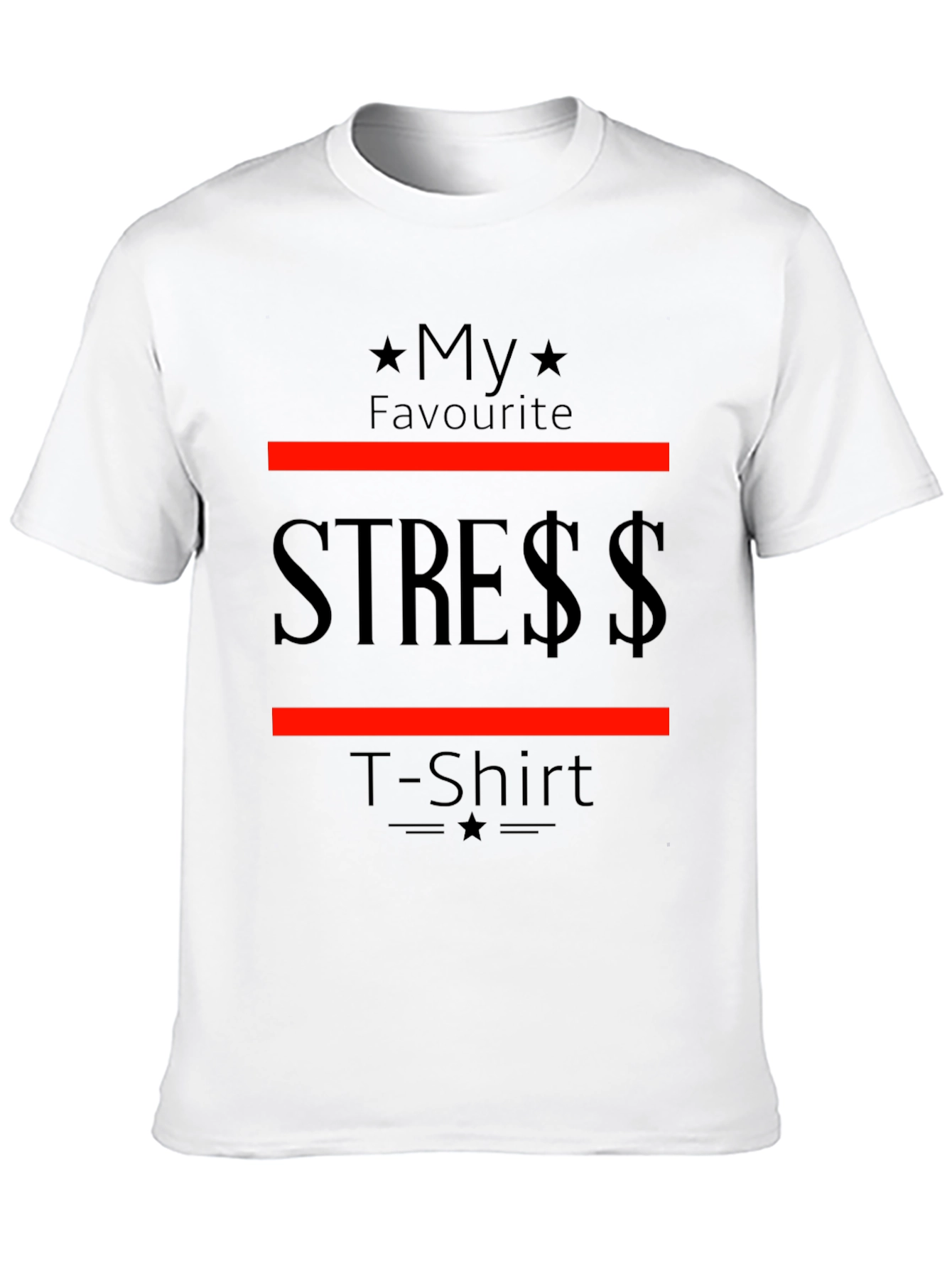 Black My Favorite Stress T-Shirt - Soft Cotton Tee view 10