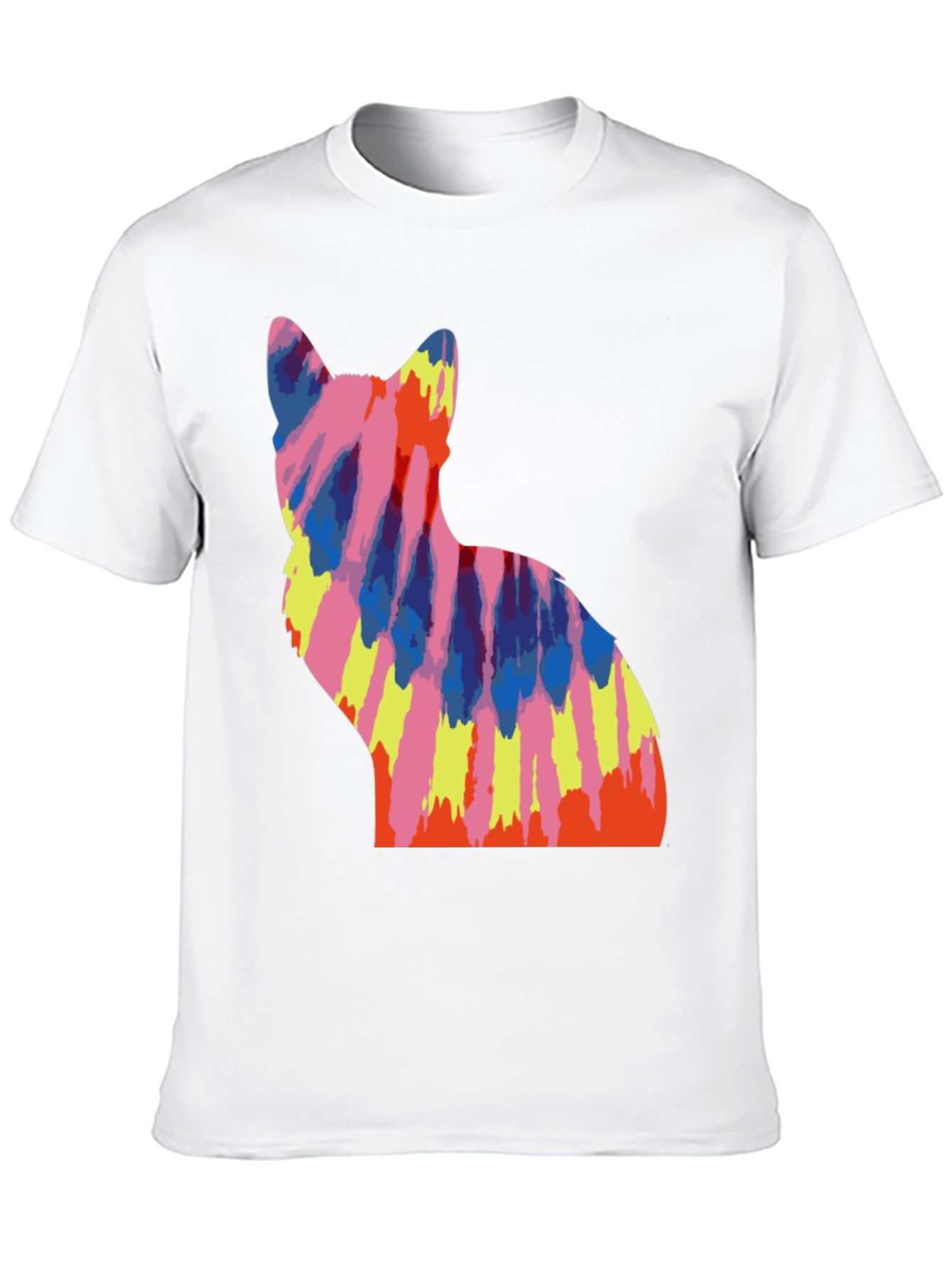 Black Tie Dye Cat Graphic Tee view 10