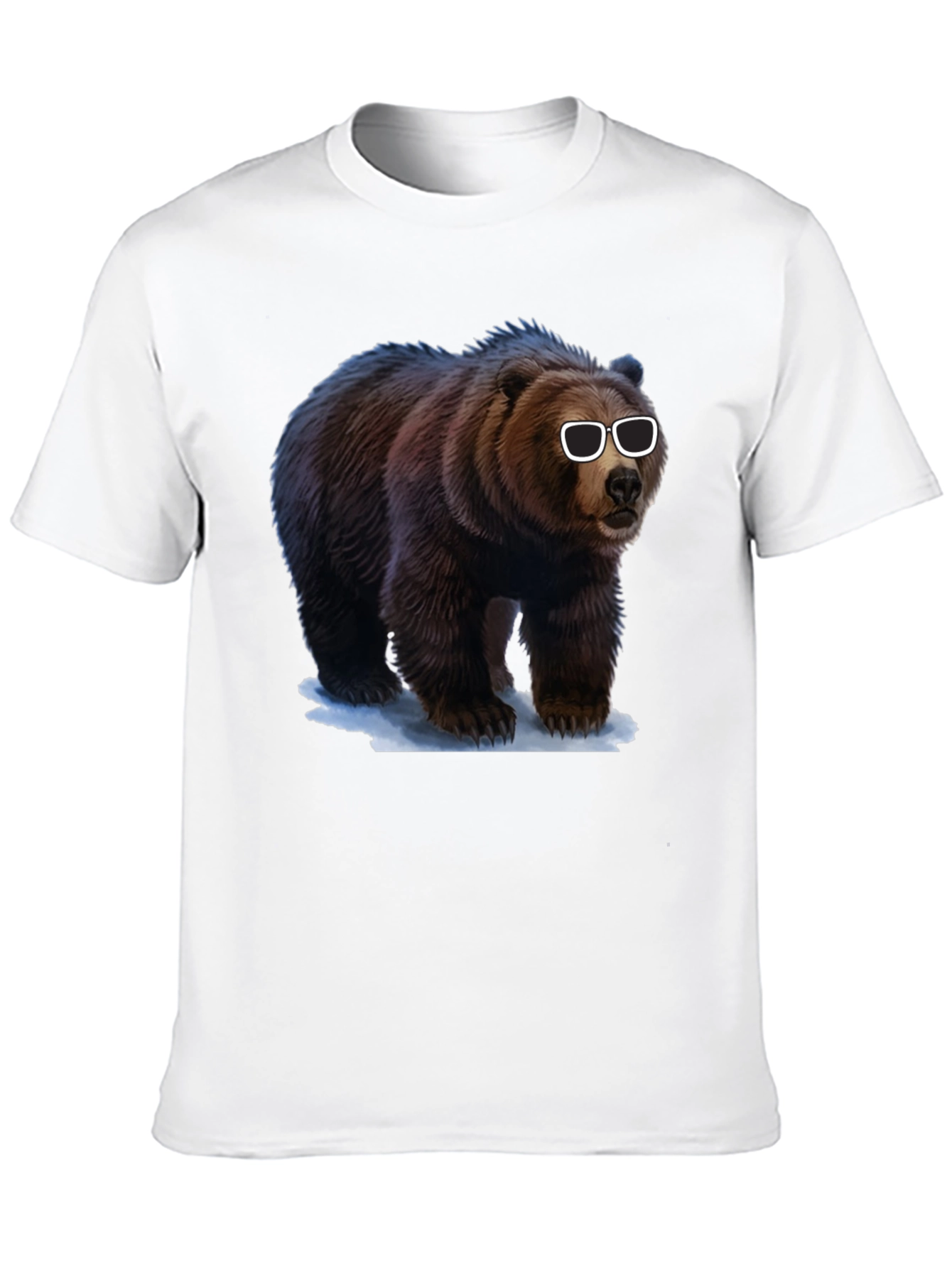 Black Cool Bear Graphic Tee - Black Cotton T-Shirt view 10