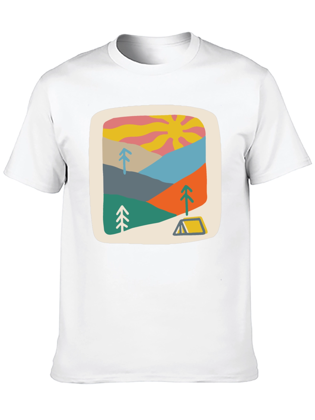 Black Retro Camping Scene Graphic Tee - Unisex view 10