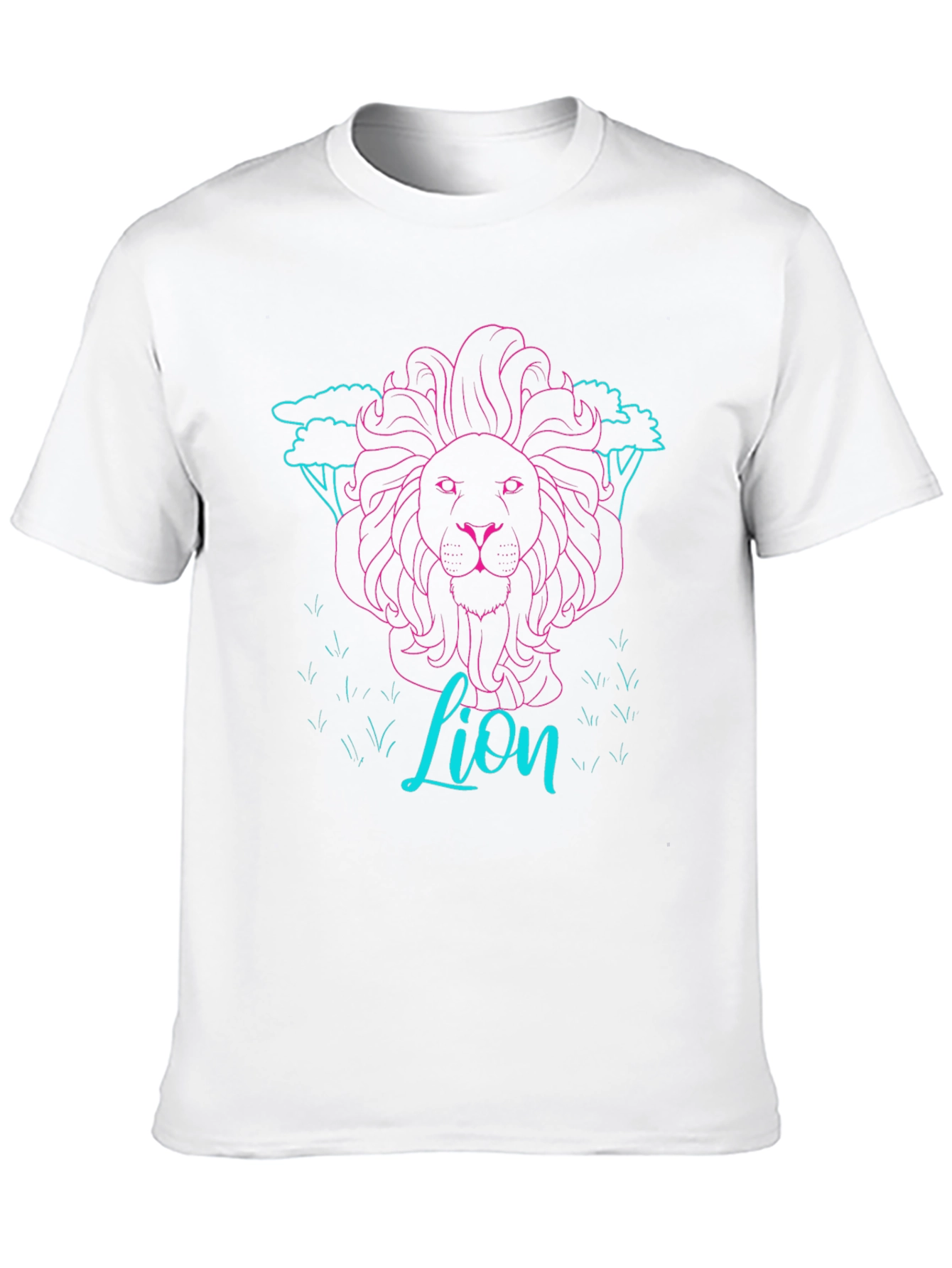 Black Neon Lion Graphic Tee - Black Cotton T-Shirt view 10