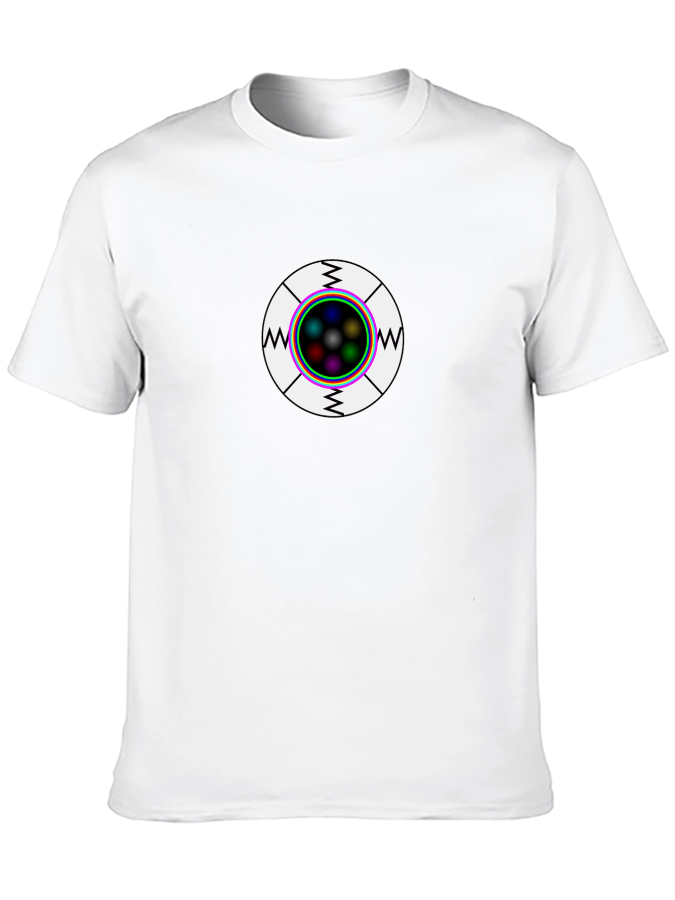 Black Geometric Eye T-Shirt - Graphic Novelty Tee view 10