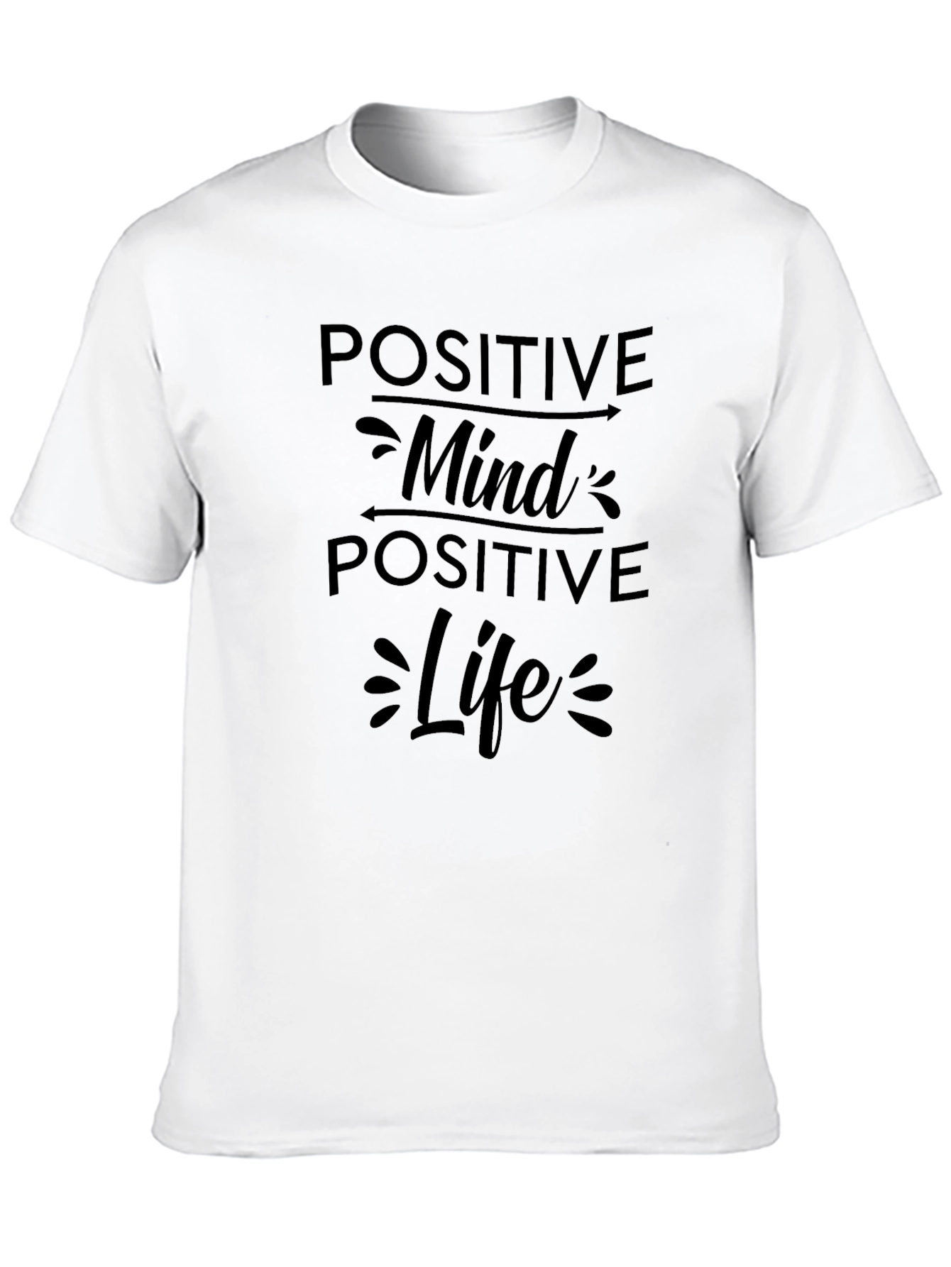 Black Positive Mind Positive Life Black T-Shirt view 10