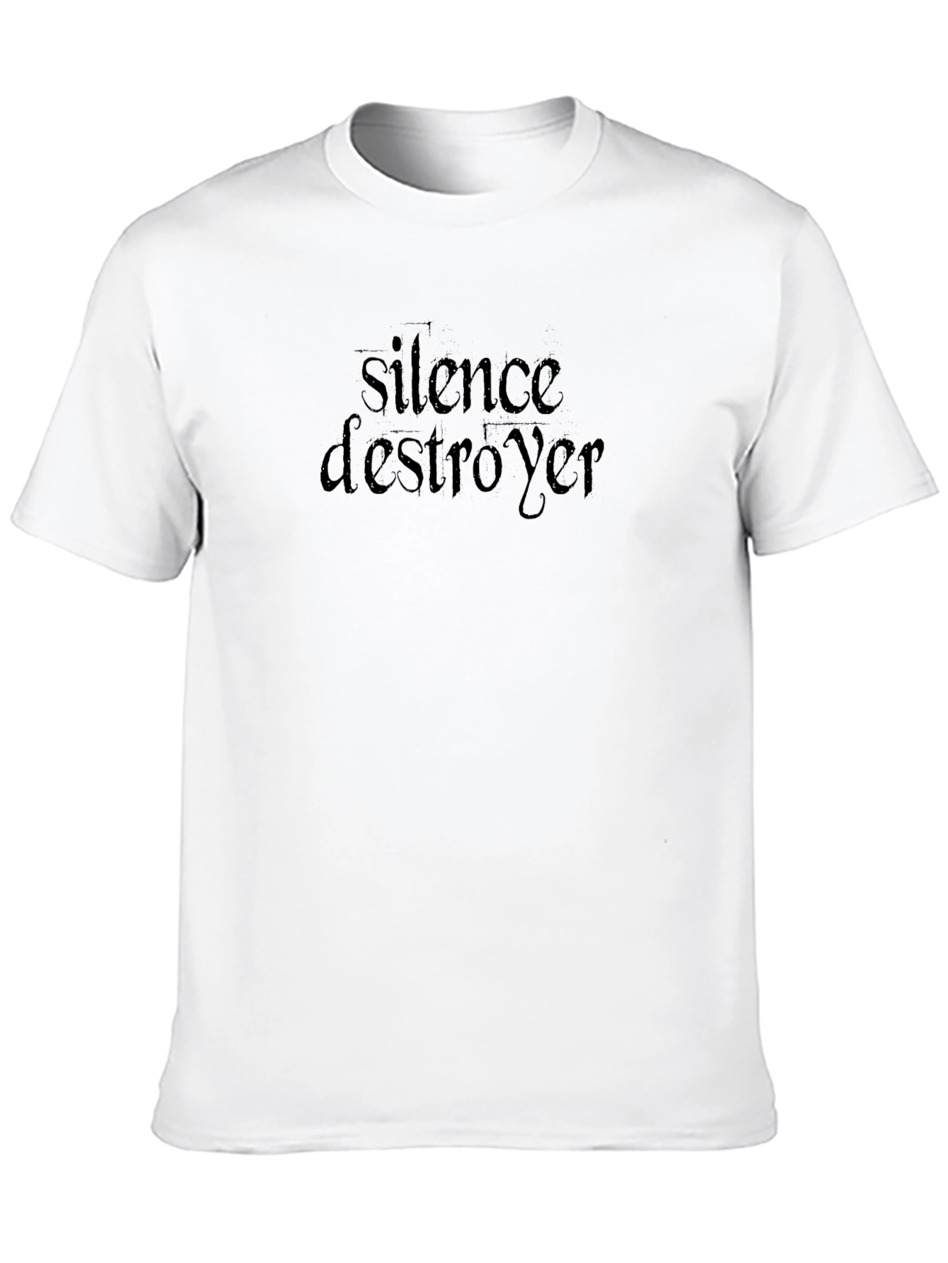 Black Silence Destroyer Graphic Tee - Stylish Black T-Shirt view 10