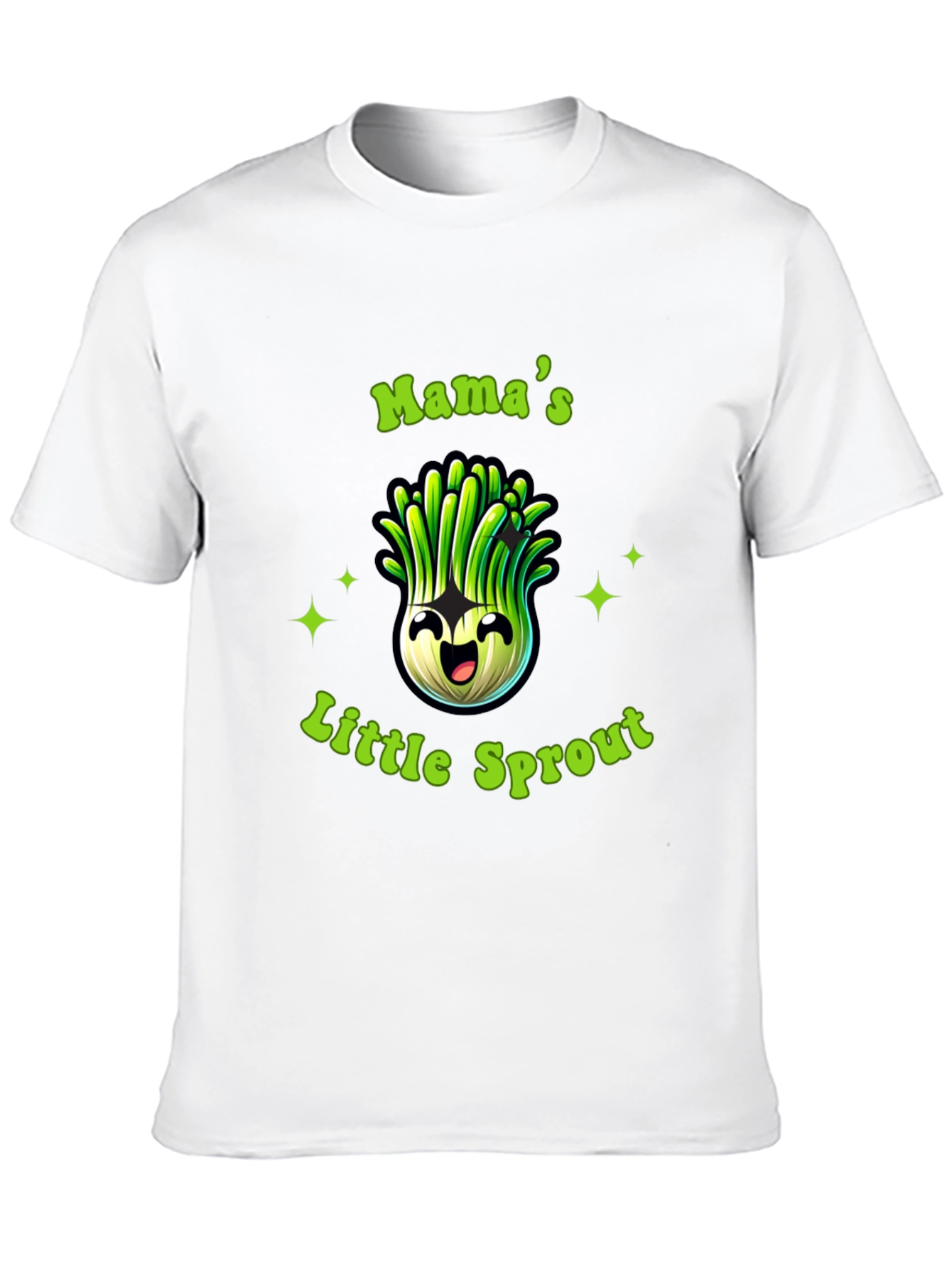 Black Mama's Little Sprout Black T-Shirt - Cute Onion Cartoon view 10