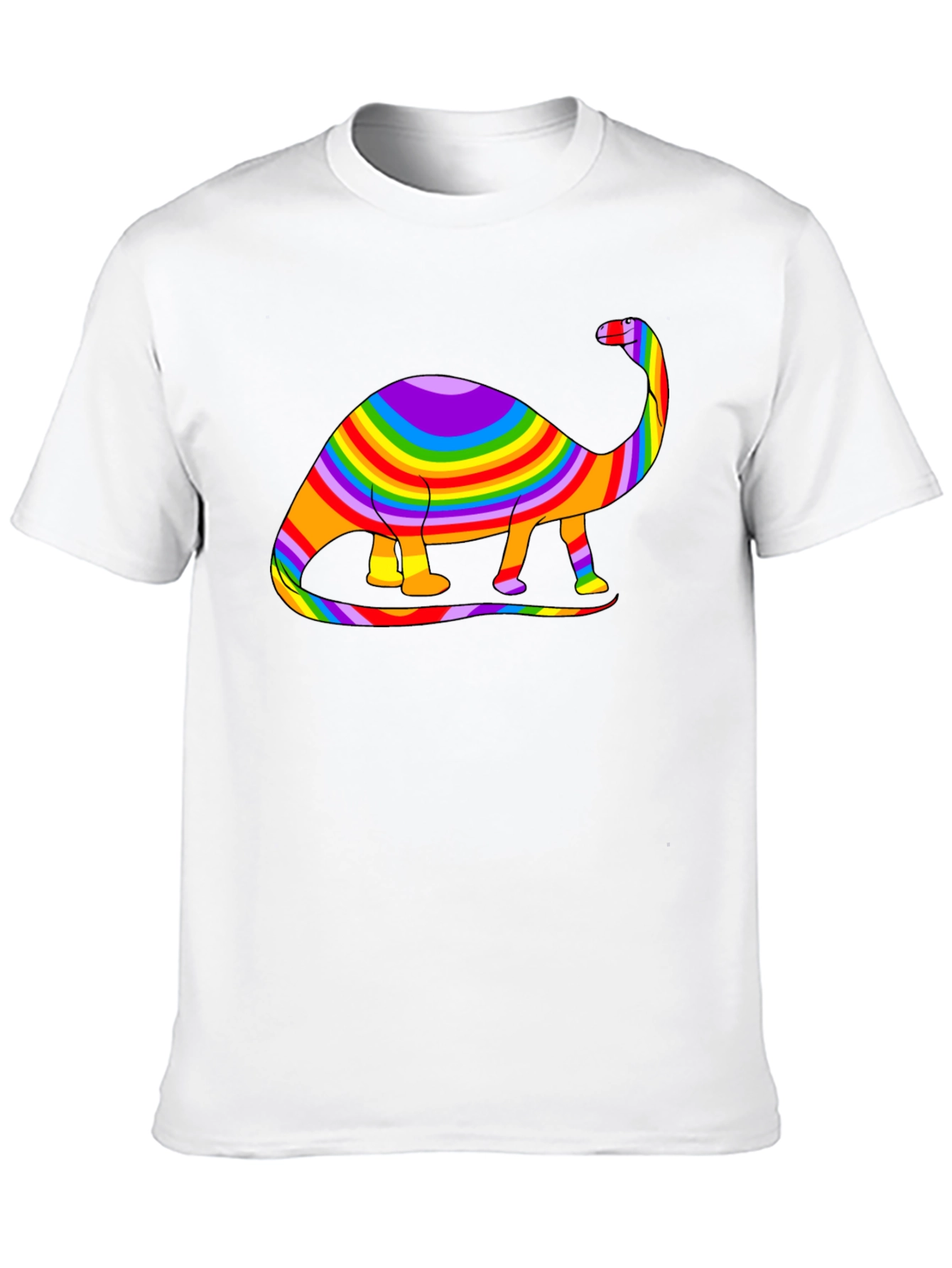 Black Rainbow Dinosaur Graphic Tee - Black Cotton Blend view 10