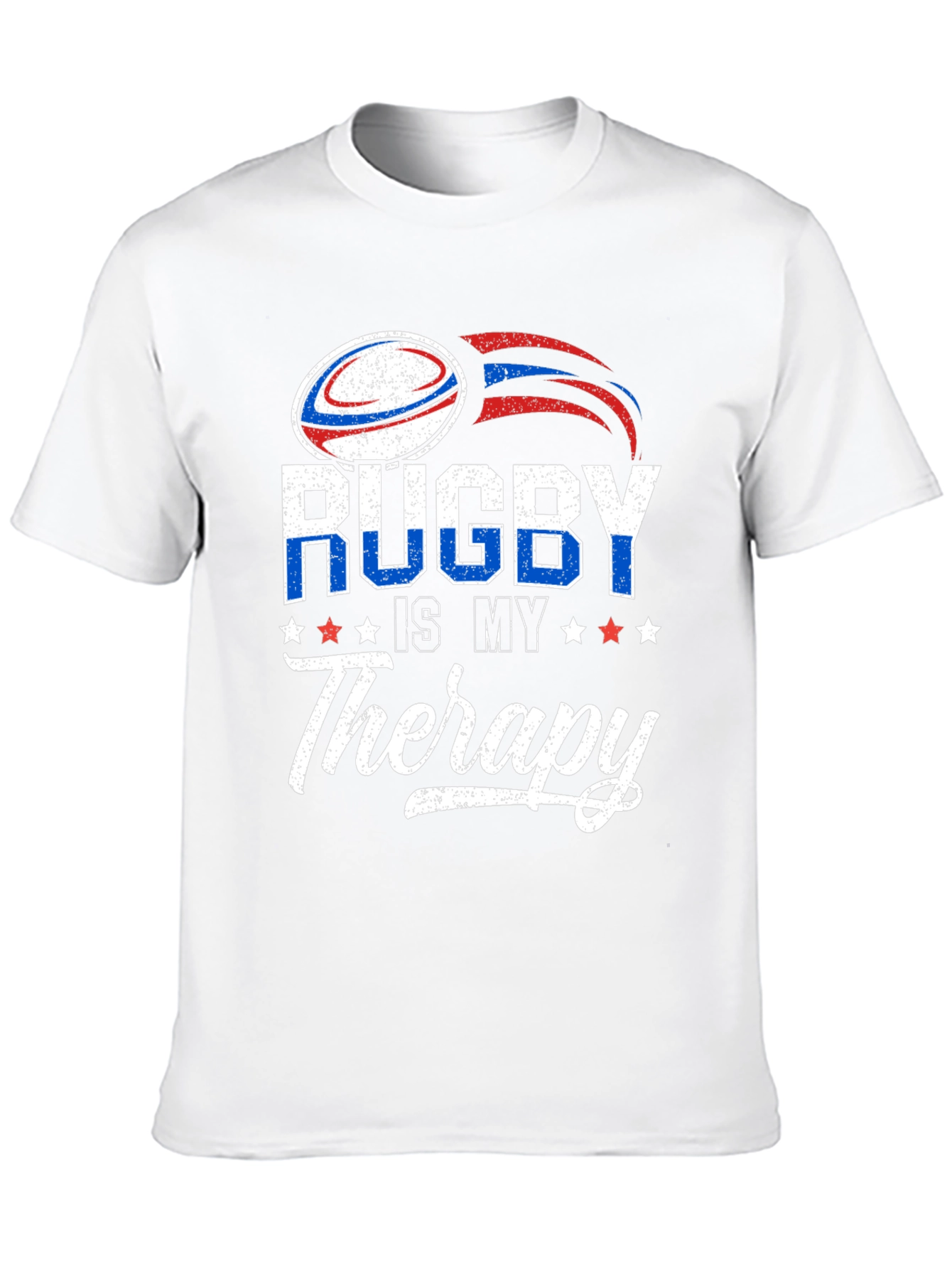 Black Rugby Is My Therapy Graphic T-Shirt view 10