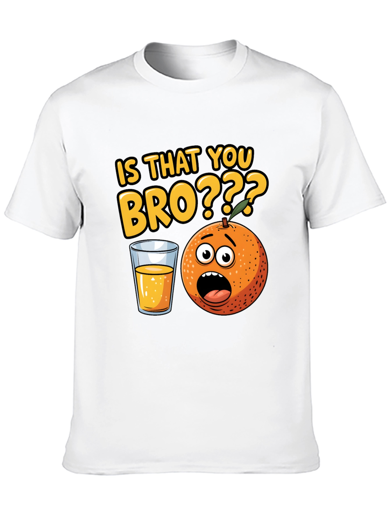 Black Funny "Is That You Bro?" Orange Graphic T-Shirt view 10
