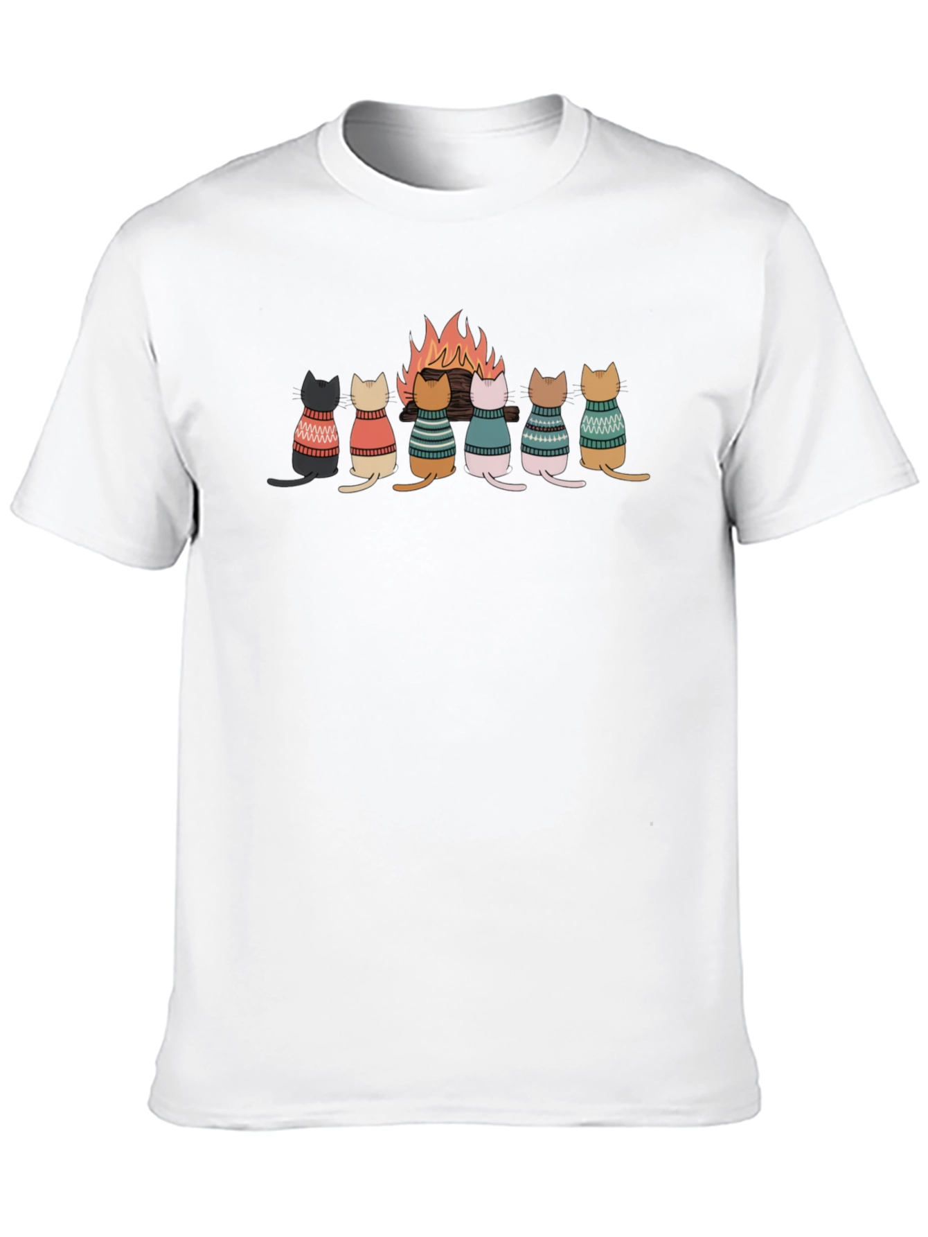 Black Cats Around Campfire T-Shirt view 10