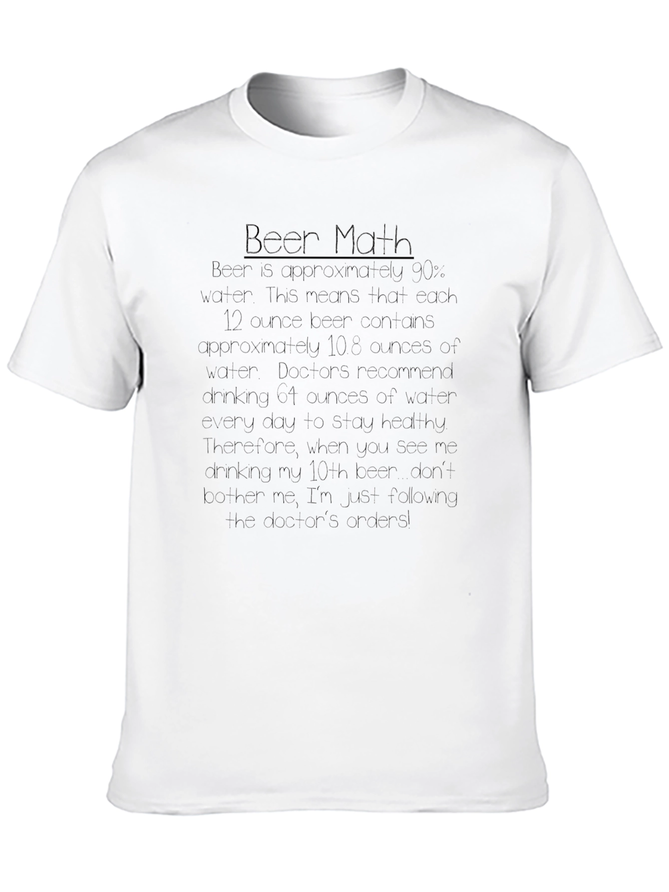 Black Funny Beer Math T-Shirt - Doctor's Orders Drinking Tee view 10