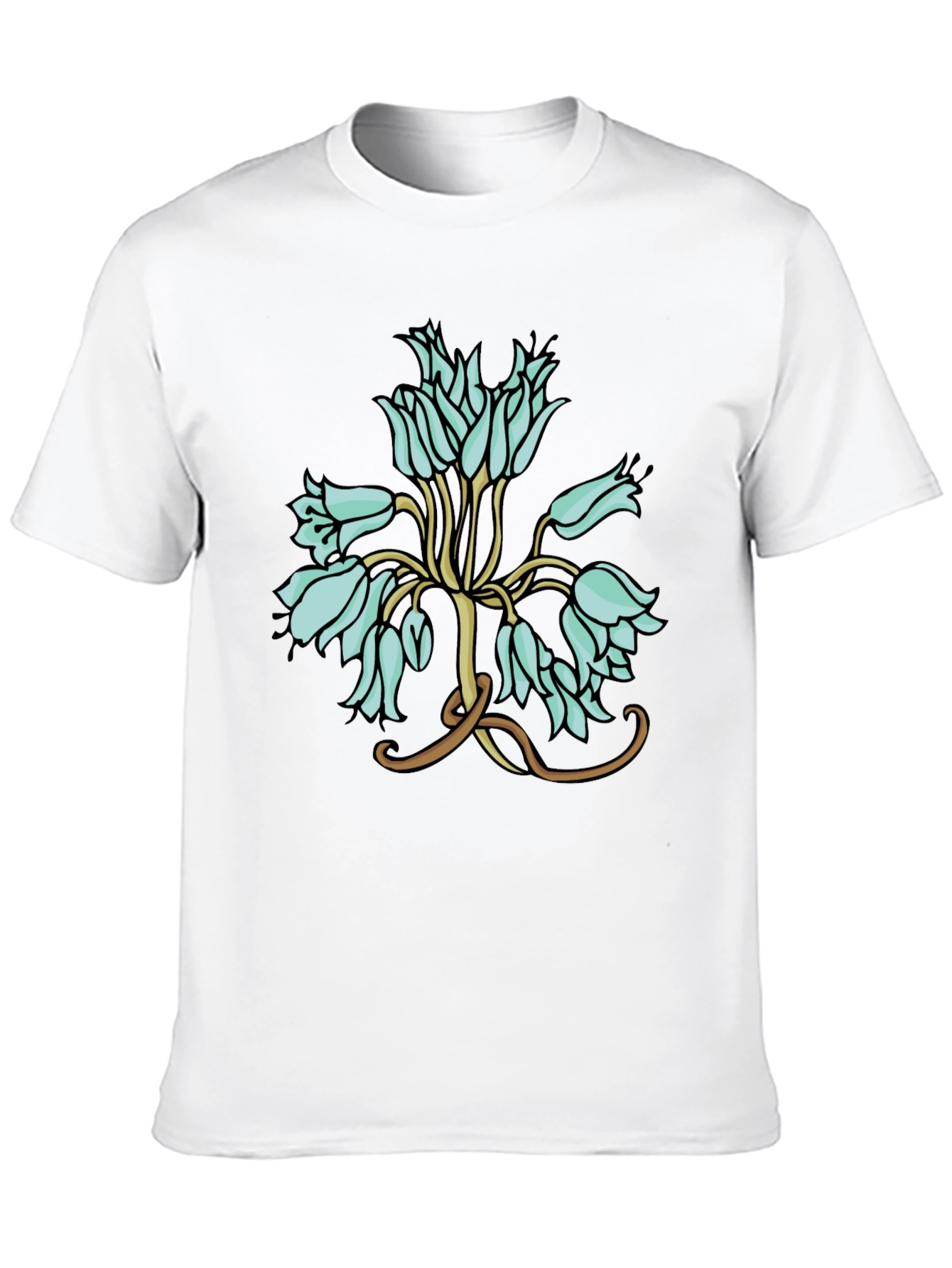 Black Floral T-Shirt - Artistic Flower Design view 10