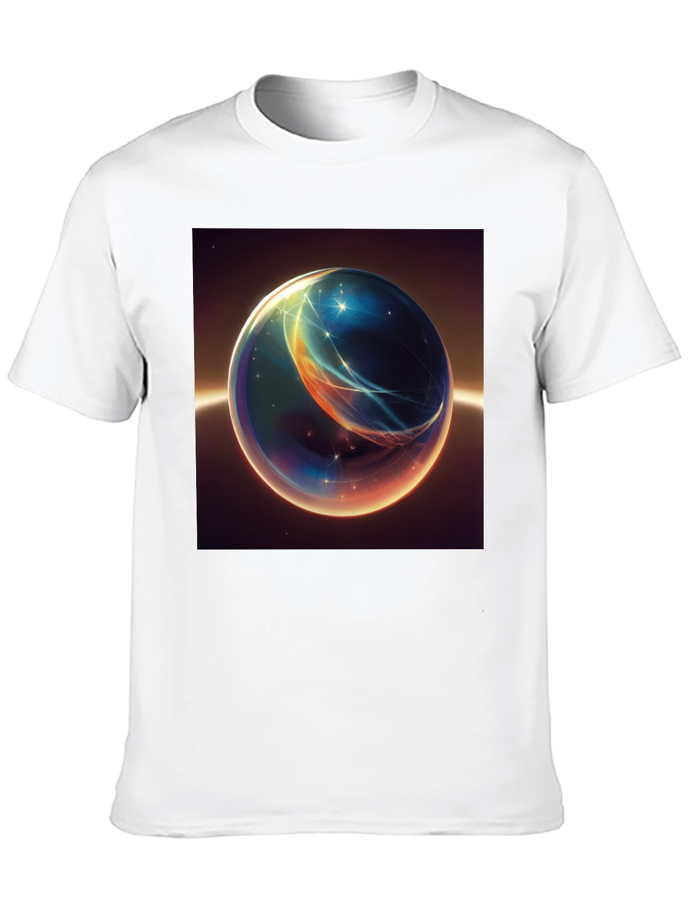 Black Abstract Space Orb Graphic T-Shirt view 10