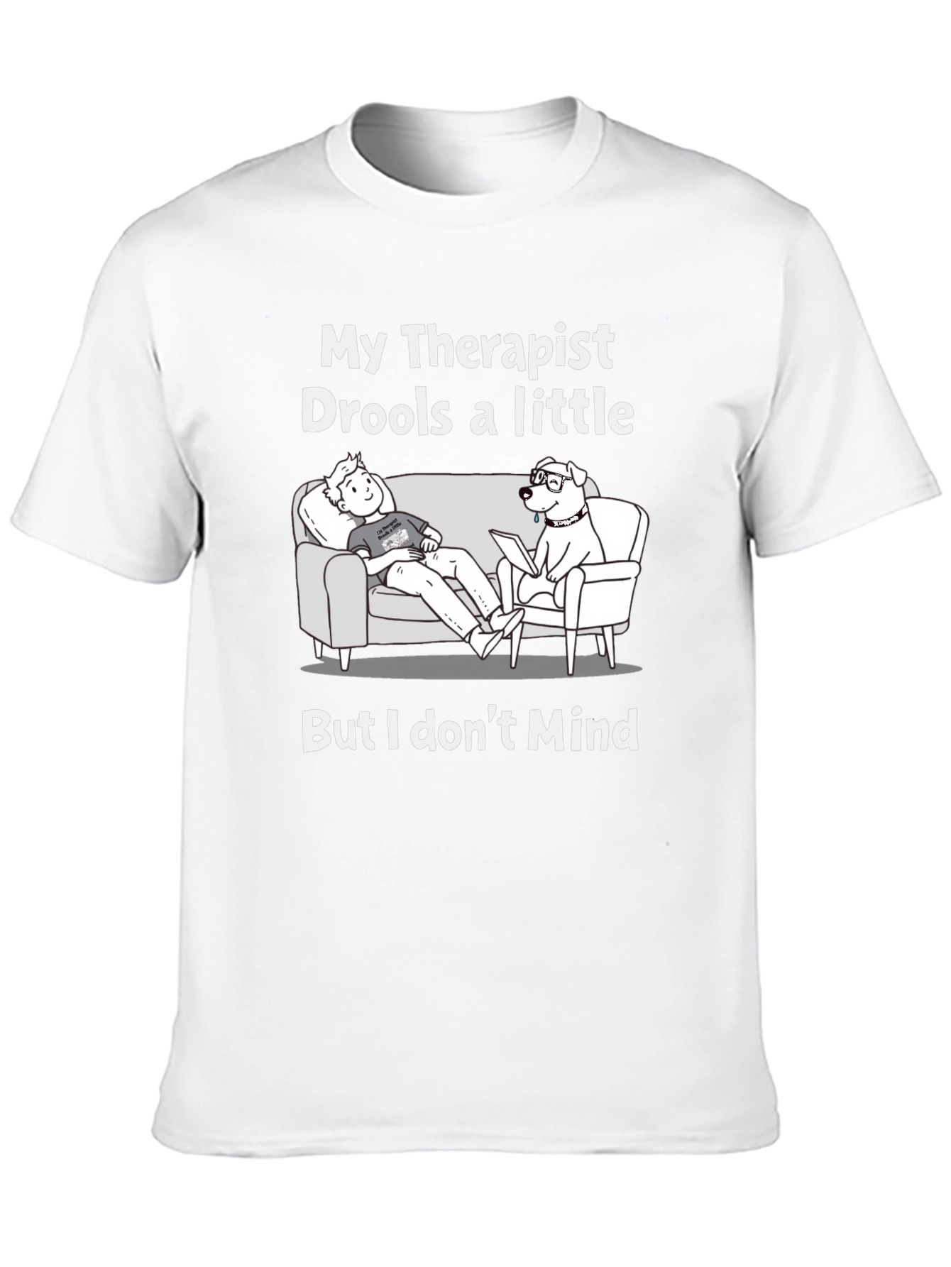 Black Funny 'My Therapist Drools' Graphic T-Shirt view 10