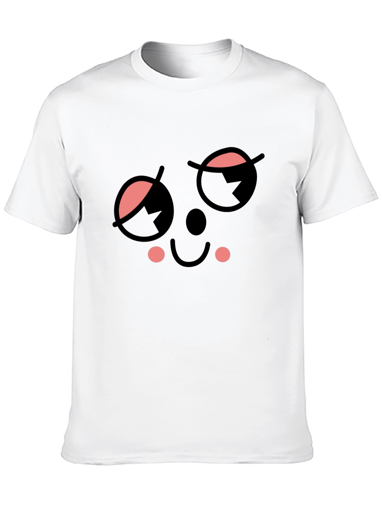 Black Whimsical Wink Face Black Tee view 10