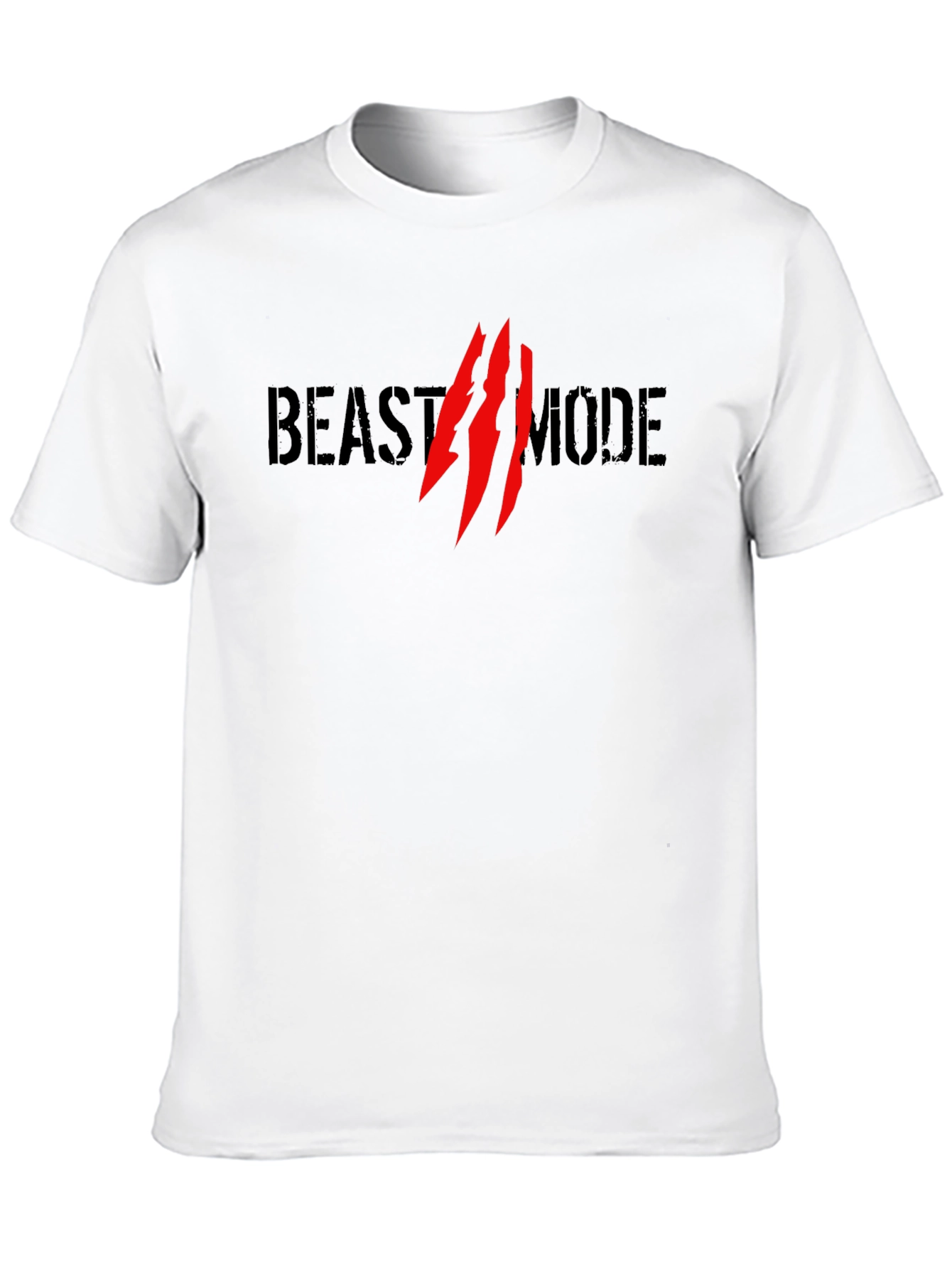 Black Beast Mode Graphic Print Men's Black T-Shirt view 10