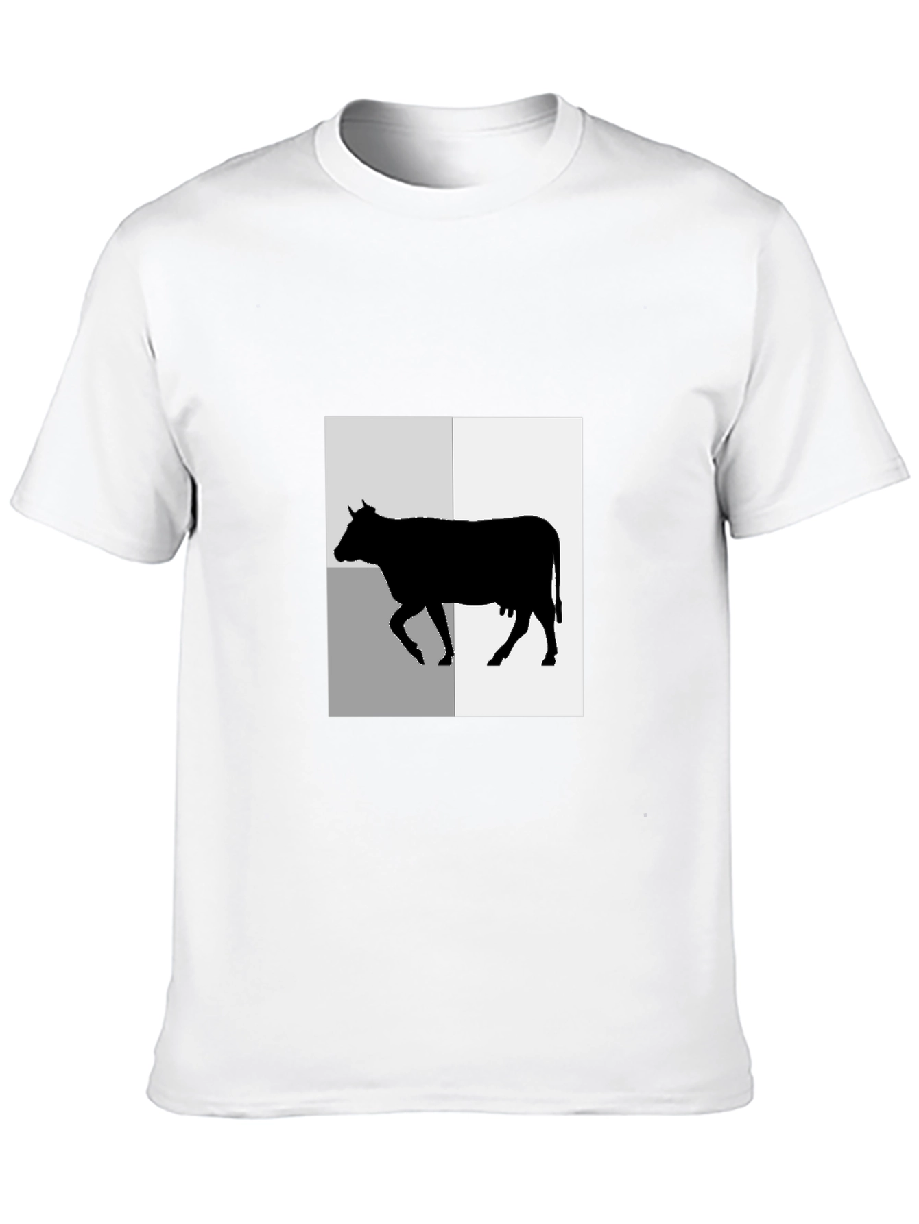Black Black T-Shirt with Cow Graphic Tee view 10