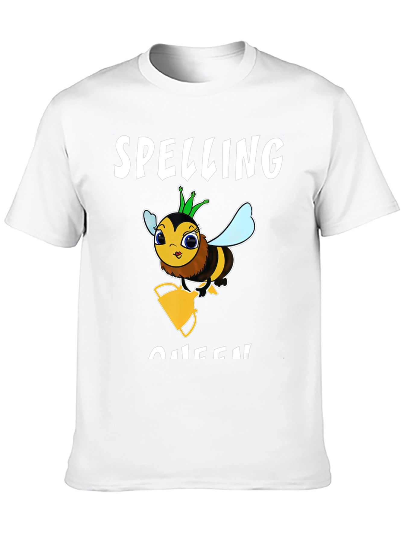 Black Spelling Bee Queen Graphic T-Shirt - Black Cotton Tee view 10