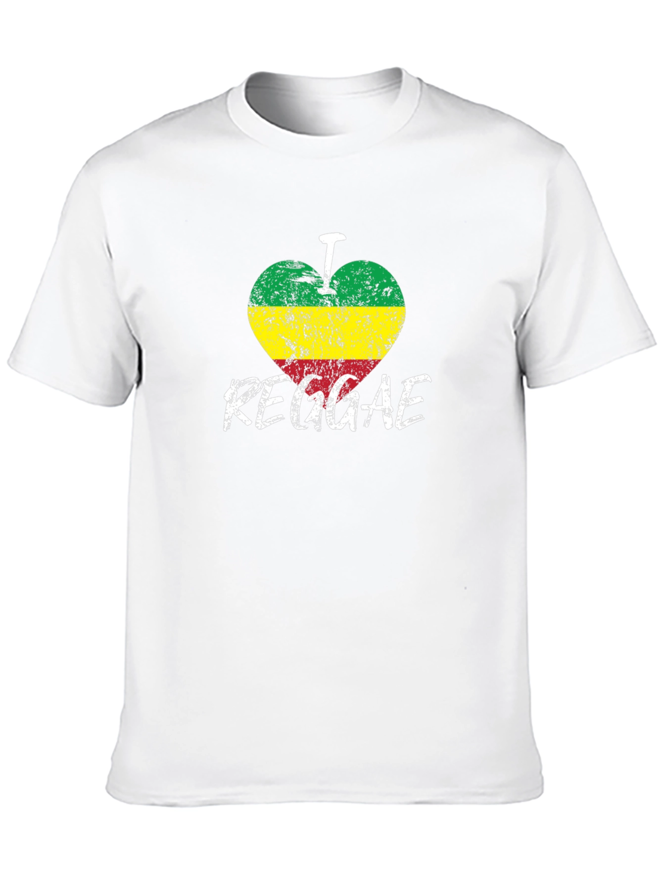 Black I Love Reggae Black T-Shirt - Rastafarian Colors view 10