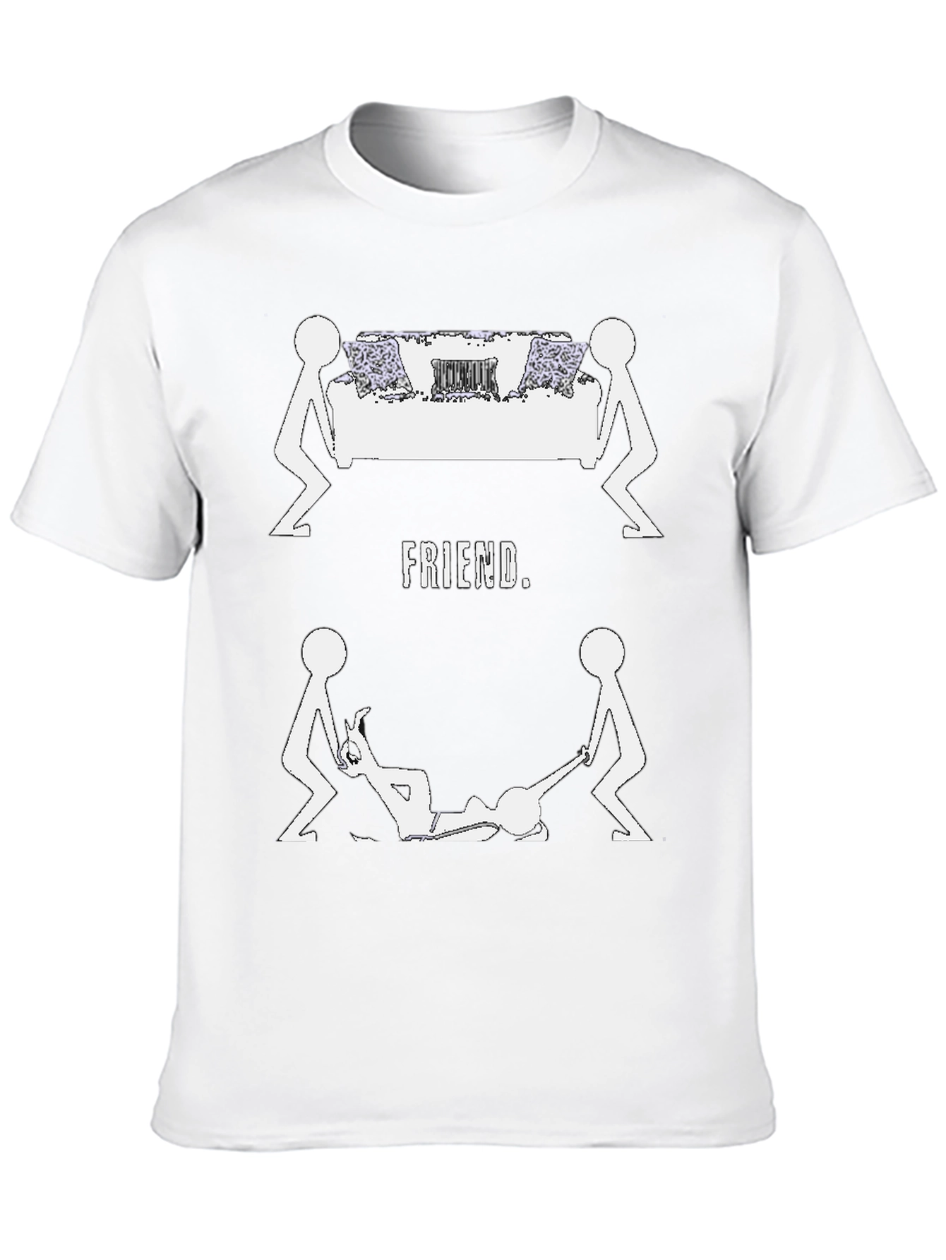 Black Funny FRIEND. Graphic Tee - Black Cotton view 10