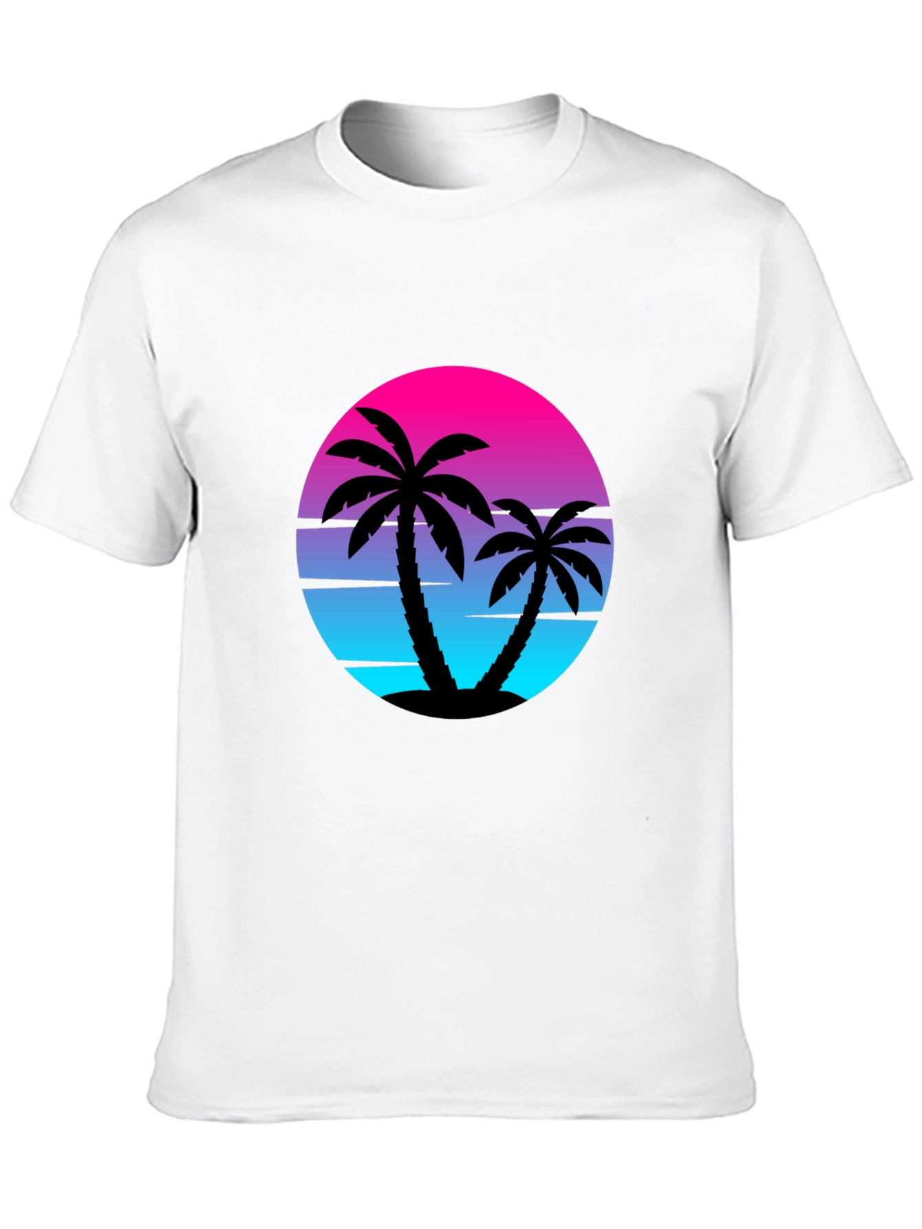 Black Retro Sunset Palm Tree Graphic Tee - Black view 10