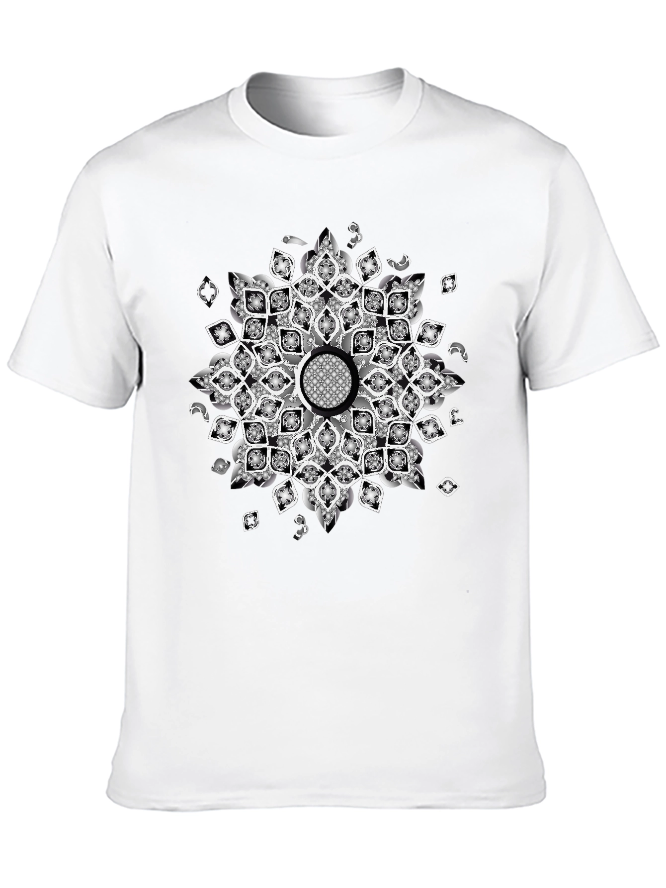 Black Black Tee with Mandala Design view 10