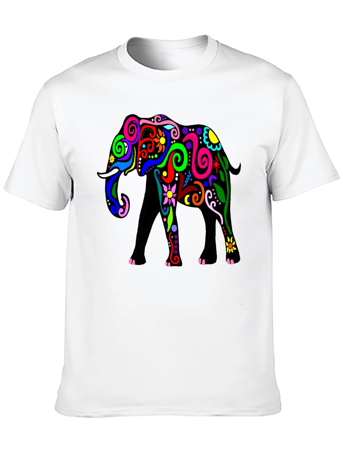 Black Elephant Graphic Tee - Black Cotton T-Shirt view 10