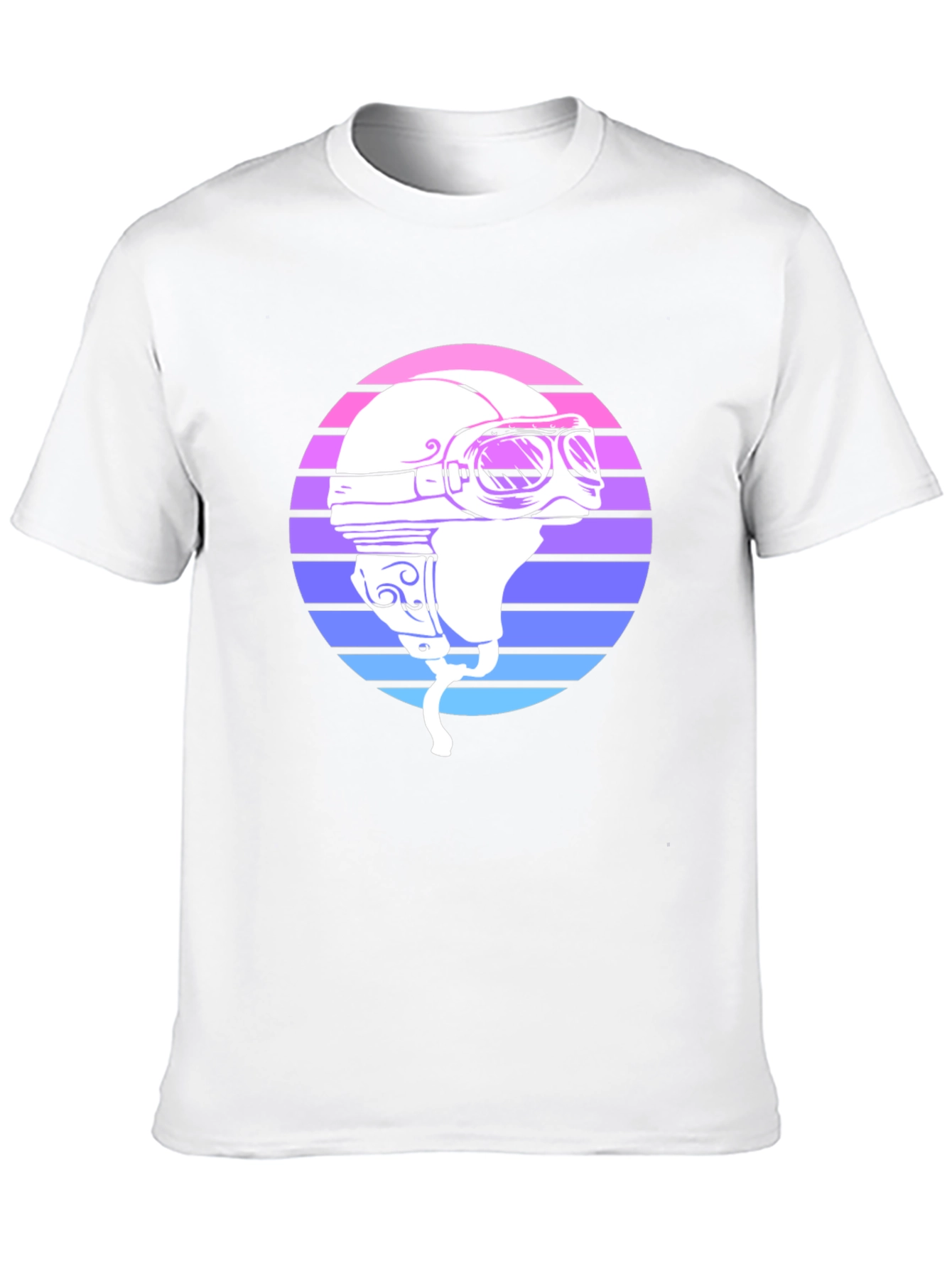 Black Retro Motorcycle Helmet Graphic Tee - Black view 10