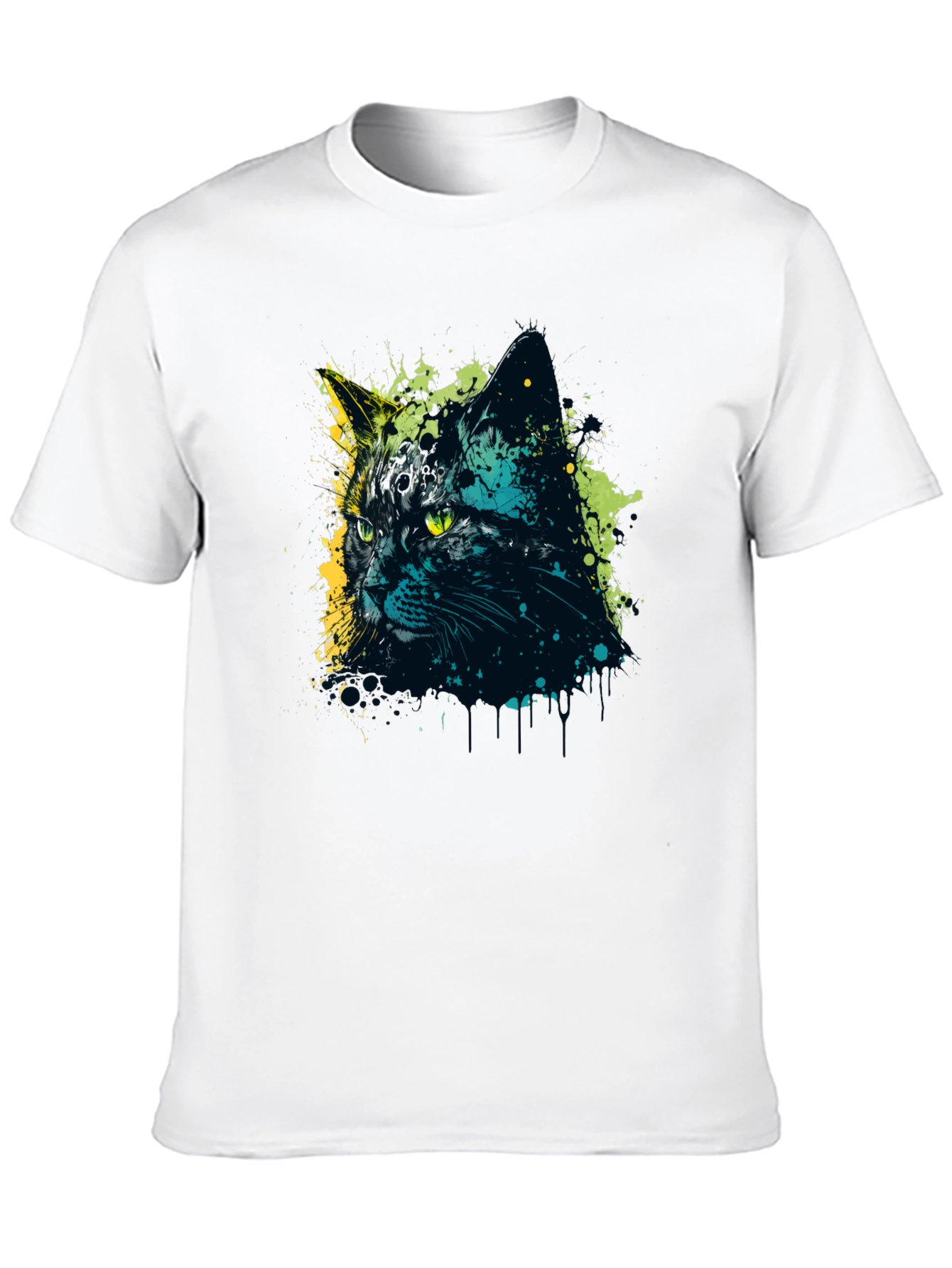 Black Cool Cat Graphic Tee - Men's Black T-Shirt view 10