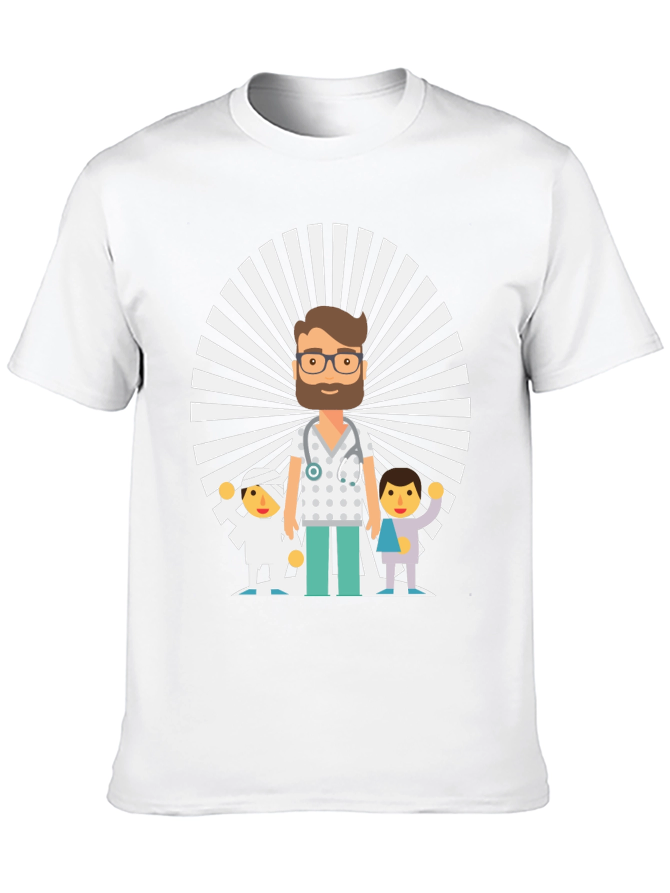 Black Cartoon Doctor & Patients Graphic Tee view 10