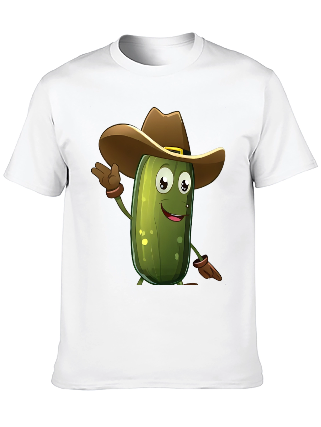 Black Pickle Cowboy T-Shirt - Funny Cartoon Tee view 10