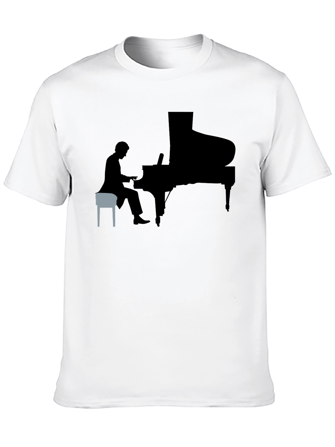 Black Piano Player Graphic Tee view 10