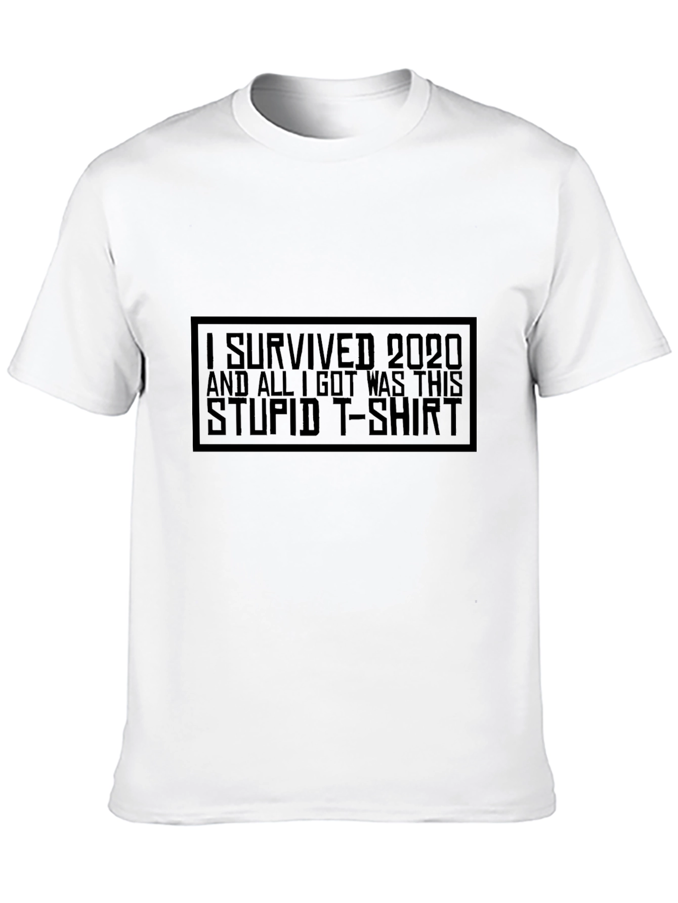 Black I Survived 2020 Funny Graphic T-Shirt view 10
