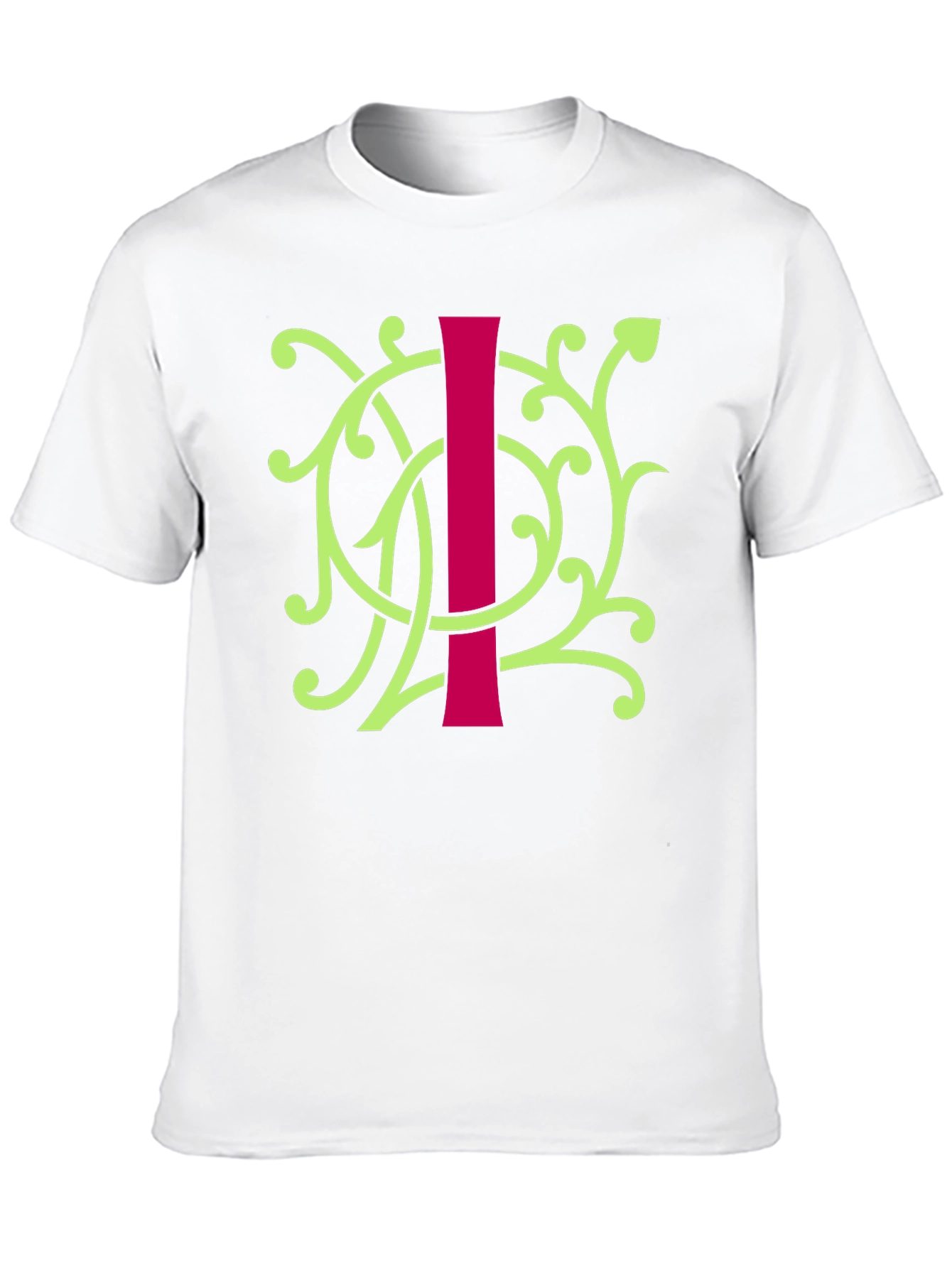 Black Floral Initial 'I' Graphic Tee - Unique Design view 10