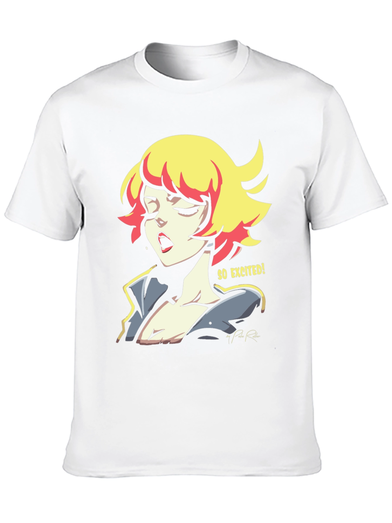 Black So Excited! Graphic Print Black T-Shirt view 10