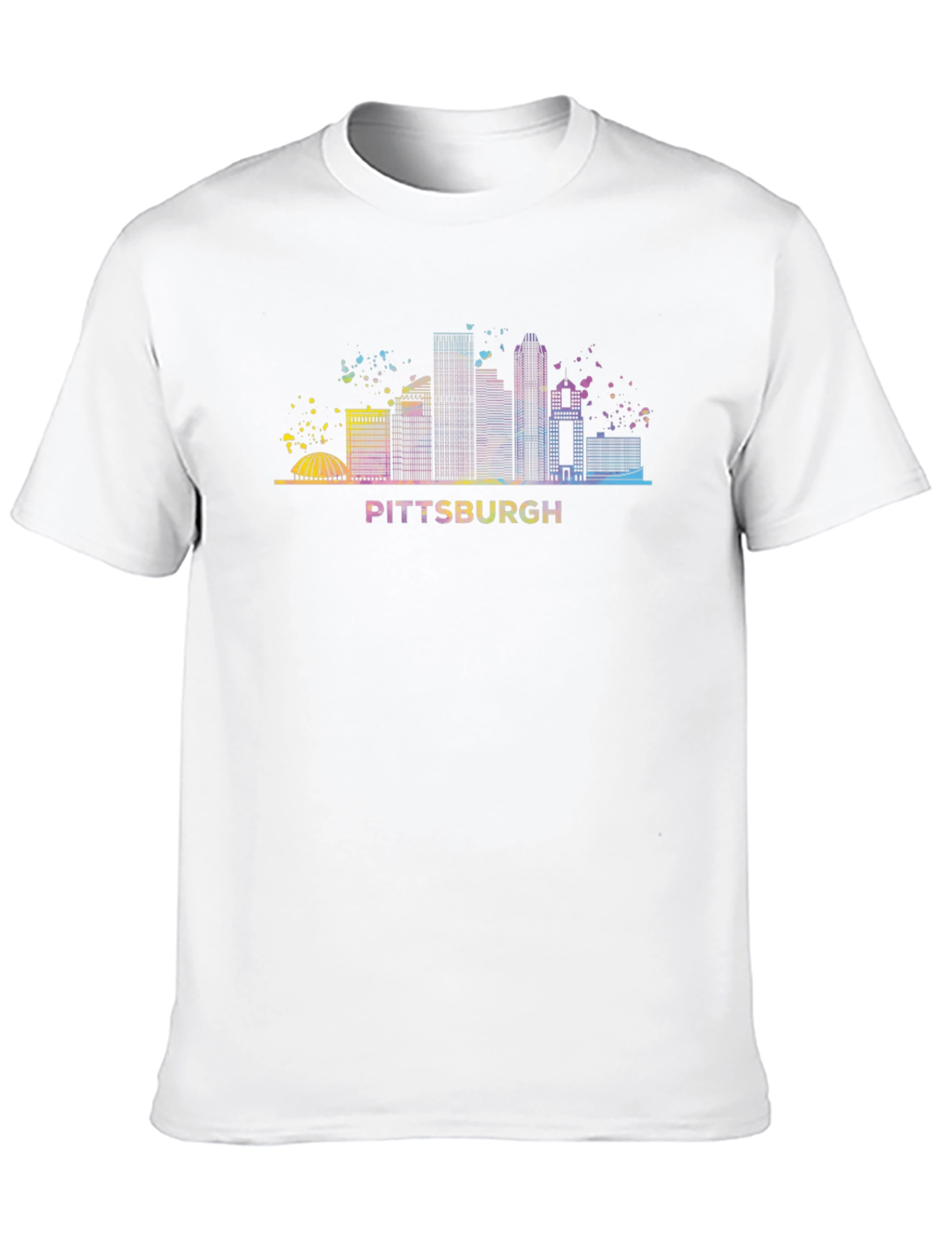 Black Pittsburgh Skyline Graphic Tee - Black Cotton T-Shirt view 10
