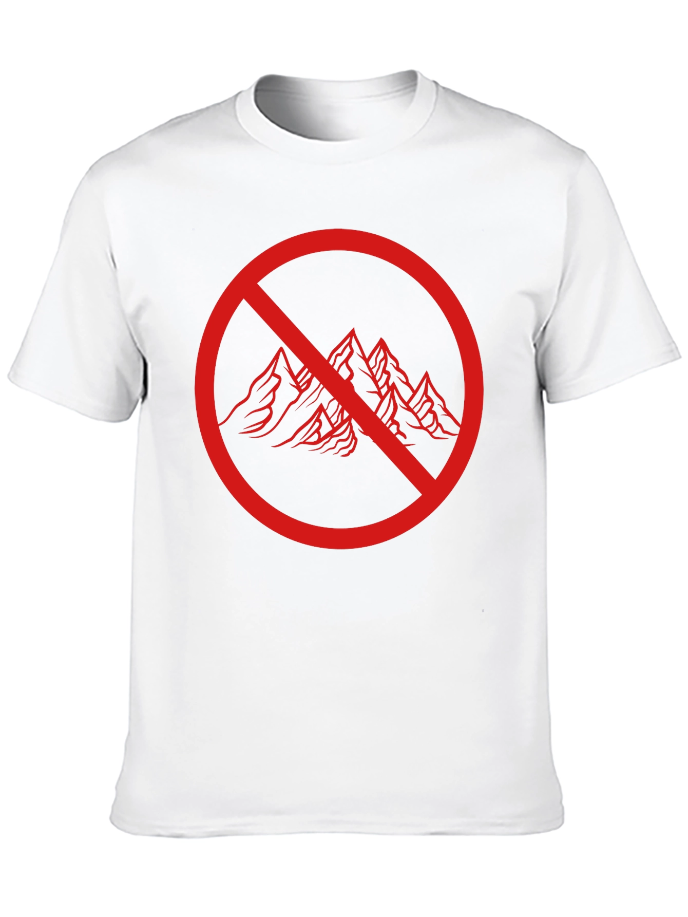 Black No Mountains T-Shirt - Black Crew Neck Tee view 10