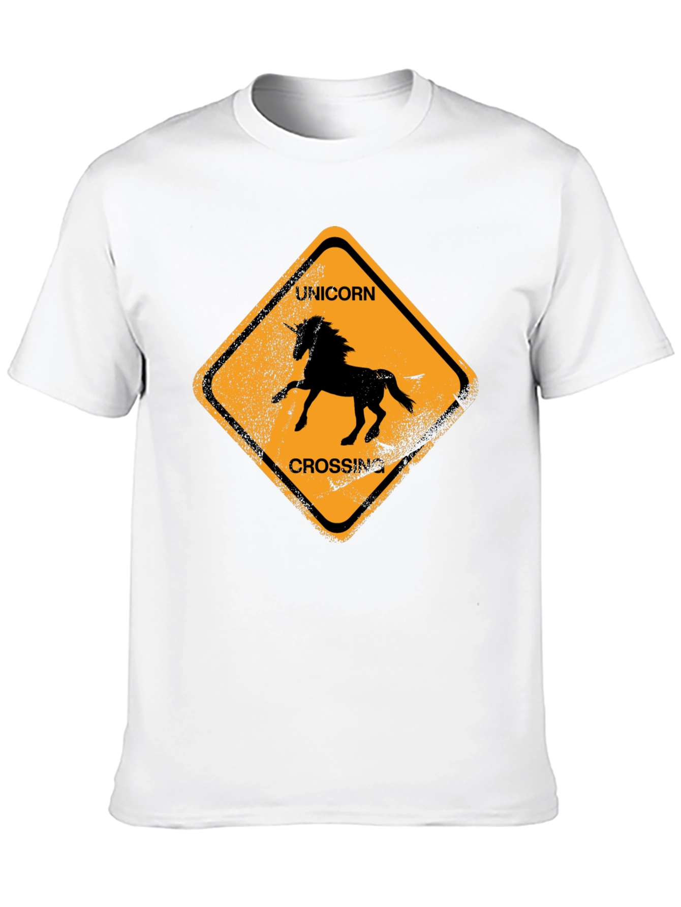 Black Unicorn Crossing Black Cotton T-Shirt view 10