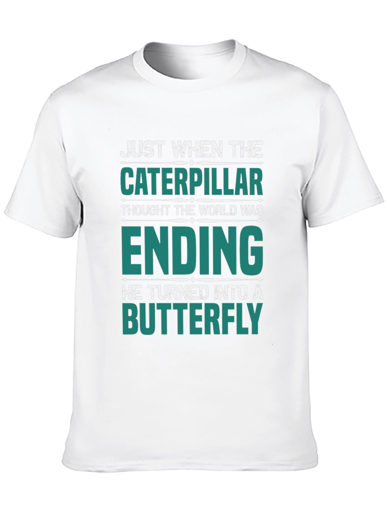 Black Caterpillar Turns Into Butterfly Graphic T-Shirt view 10