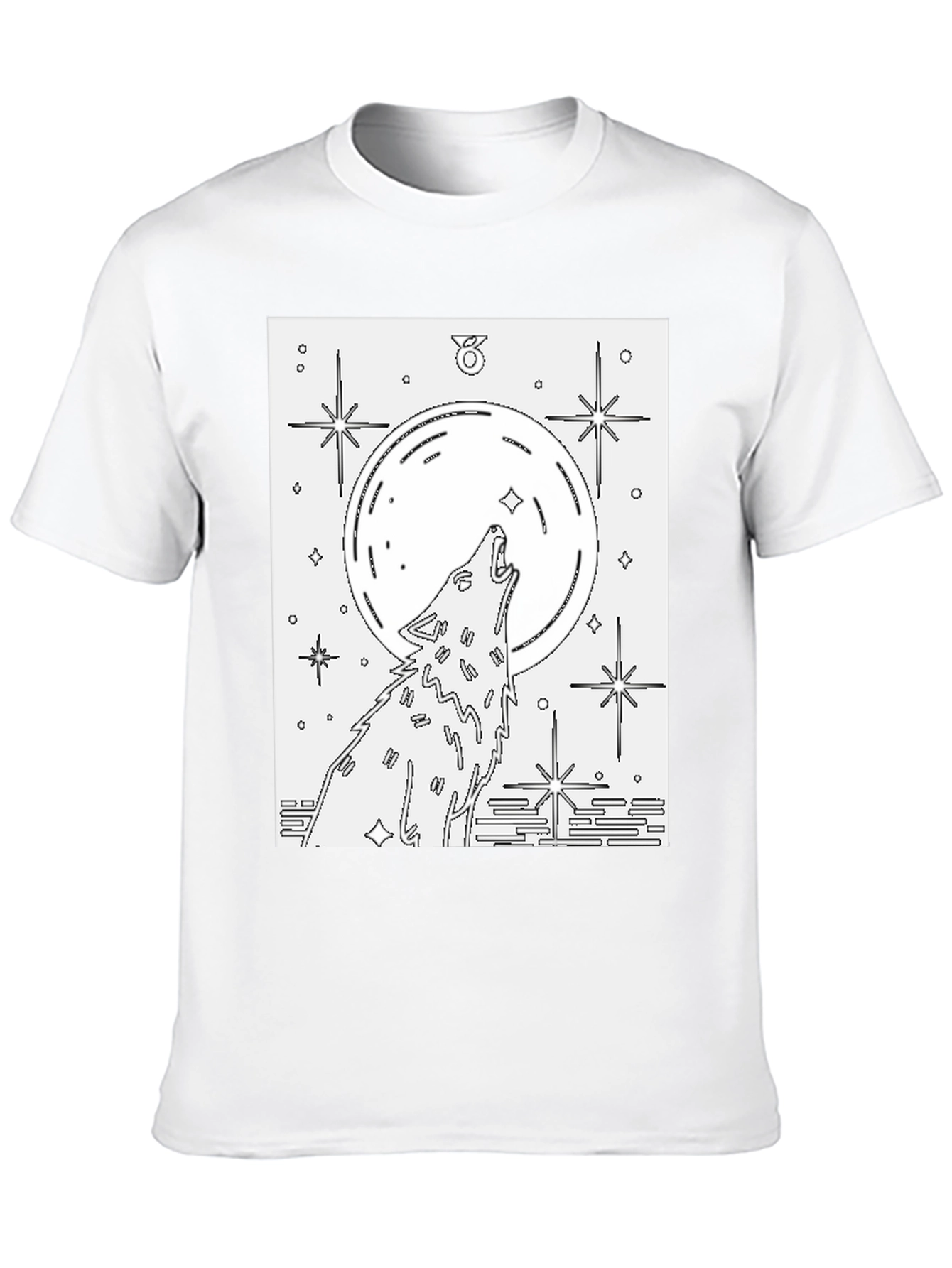 Black Wolf Moon Graphic Tee - Unisex Black Cotton T-Shirt view 10