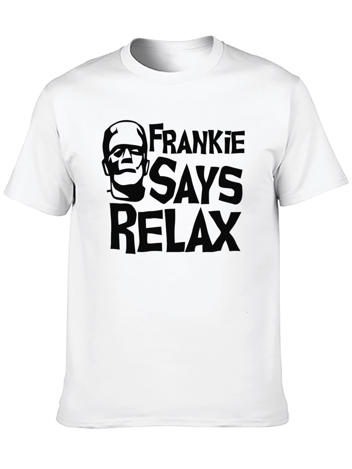 Black Frankie Says Relax Graphic Tee - Classic Black T-Shirt view 10