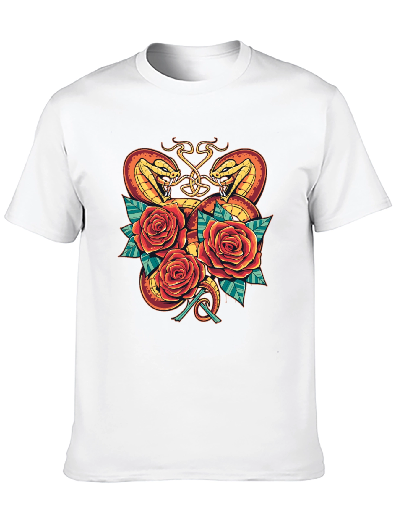 Black Snake & Roses Graphic T-Shirt - Bold Design view 10