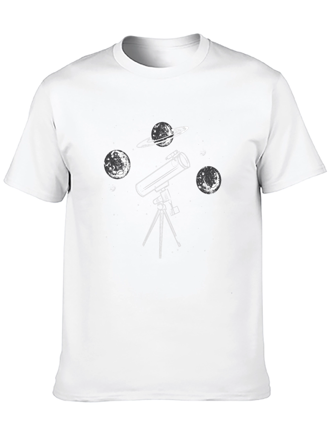 Black Astronomy Telescope T-Shirt - Space Planets Graphic Tee view 10