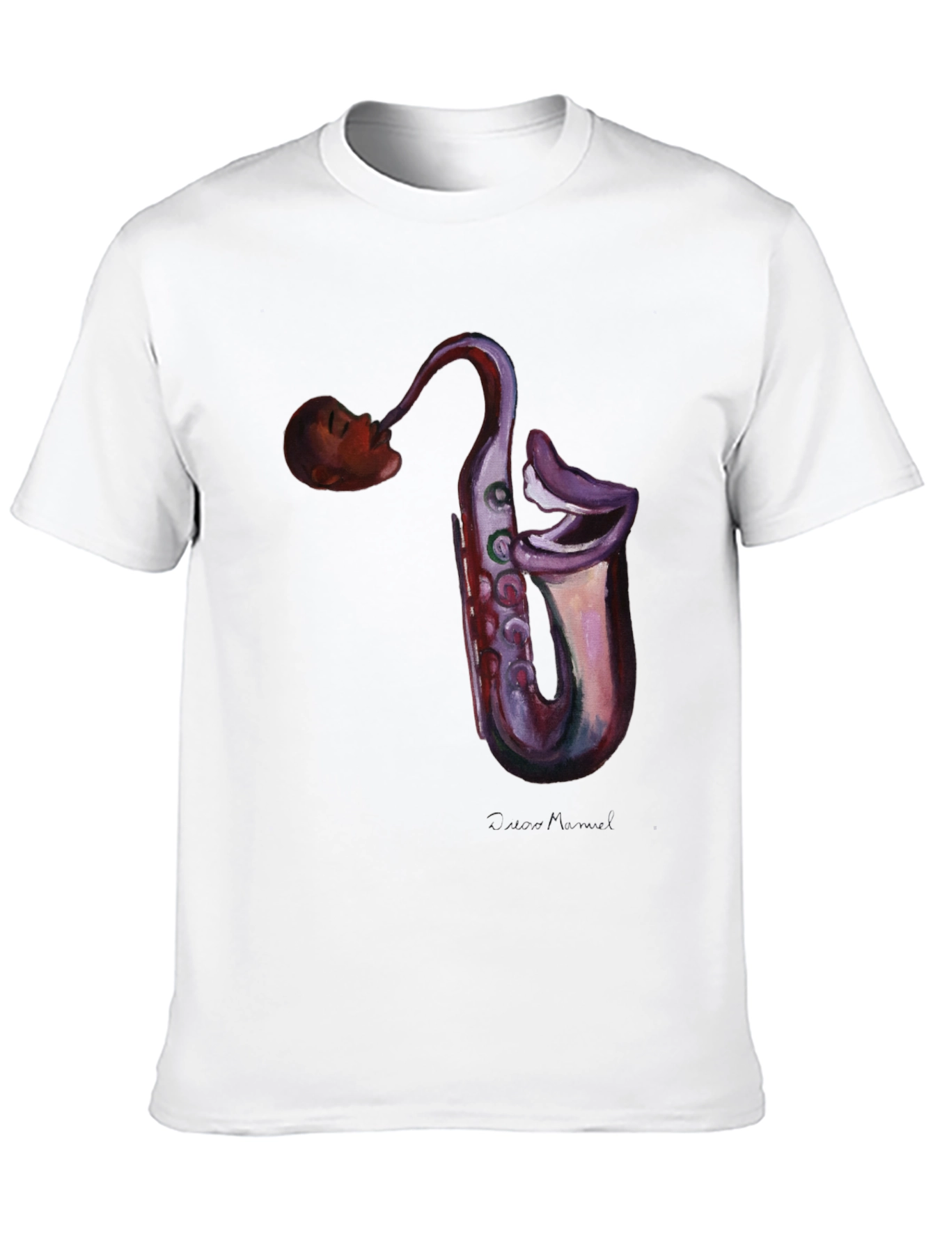 Black Saxophone Head T-Shirt - Unique Music Lover Tee view 10