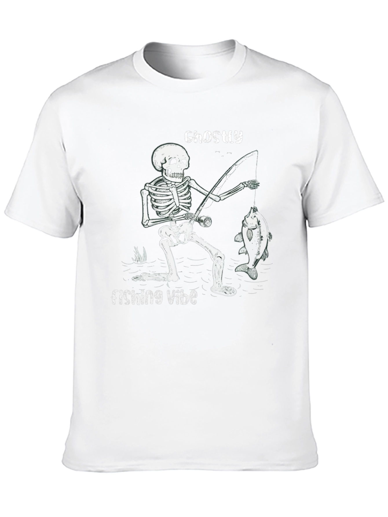 Black Ghostly Fishing Vibe Black T-Shirt view 10