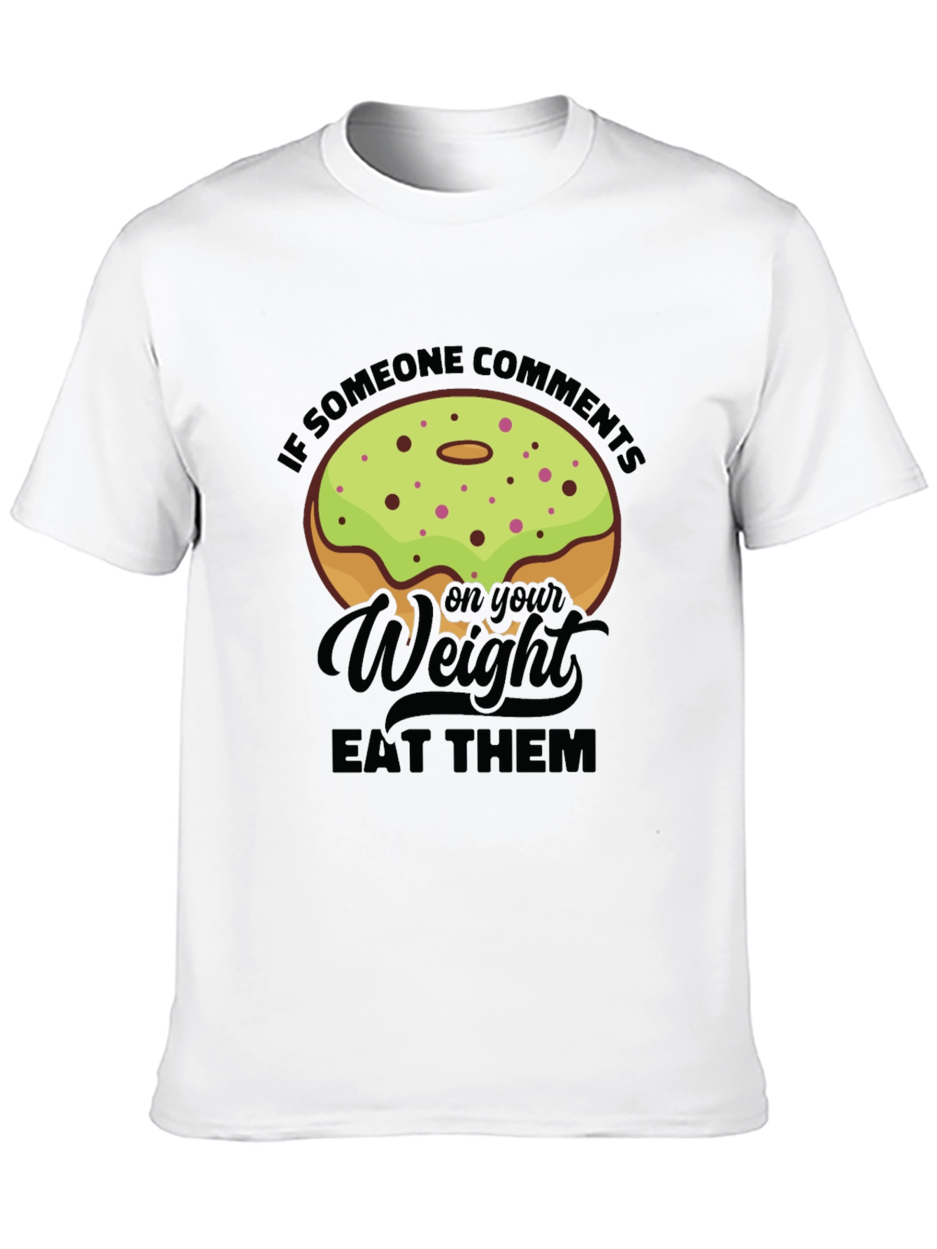 Black Donut Weight Pun Graphic Tee view 10